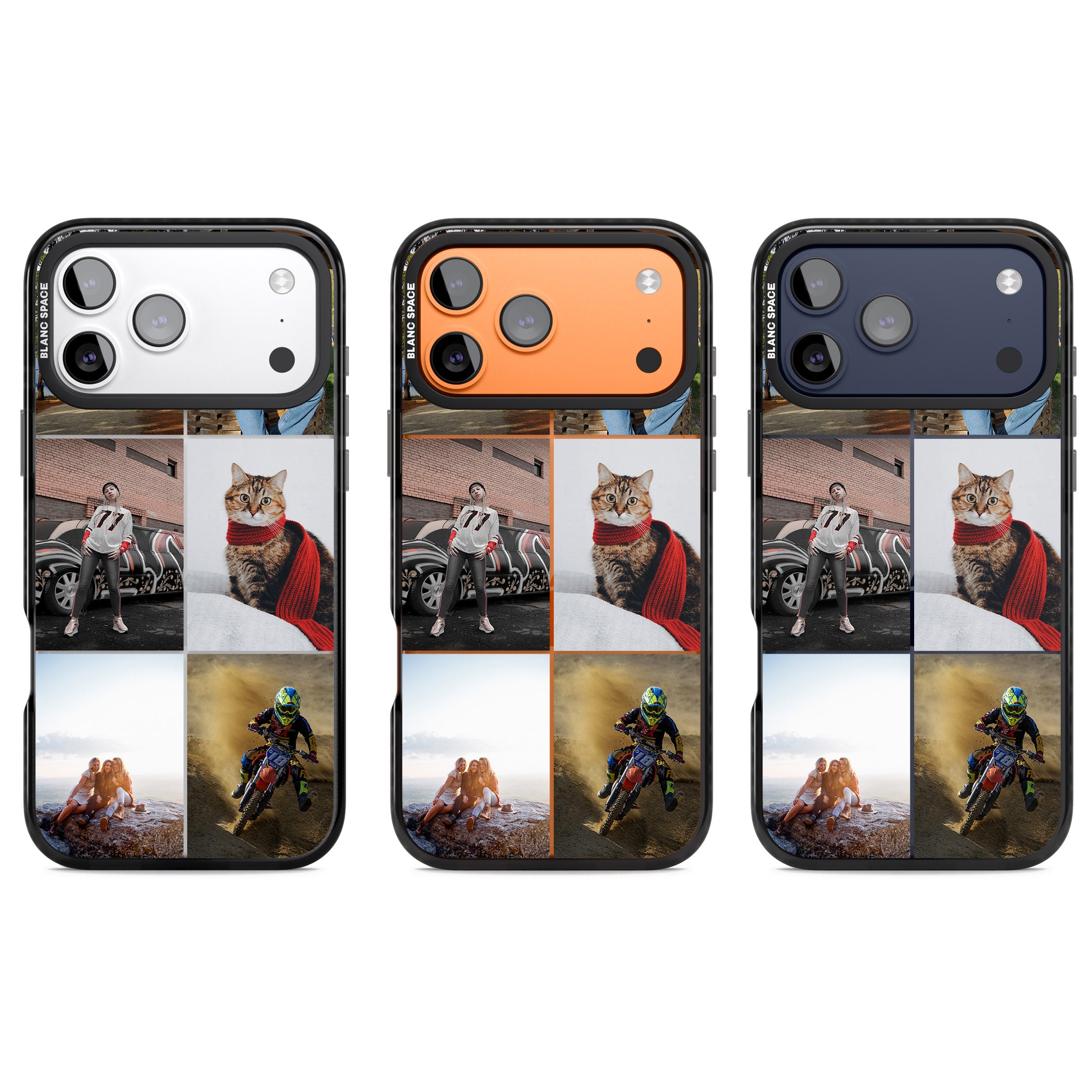 Personalised 6 Photo Grid iPhone 17 Pro Impact Black Phone Case APT Impact Protection