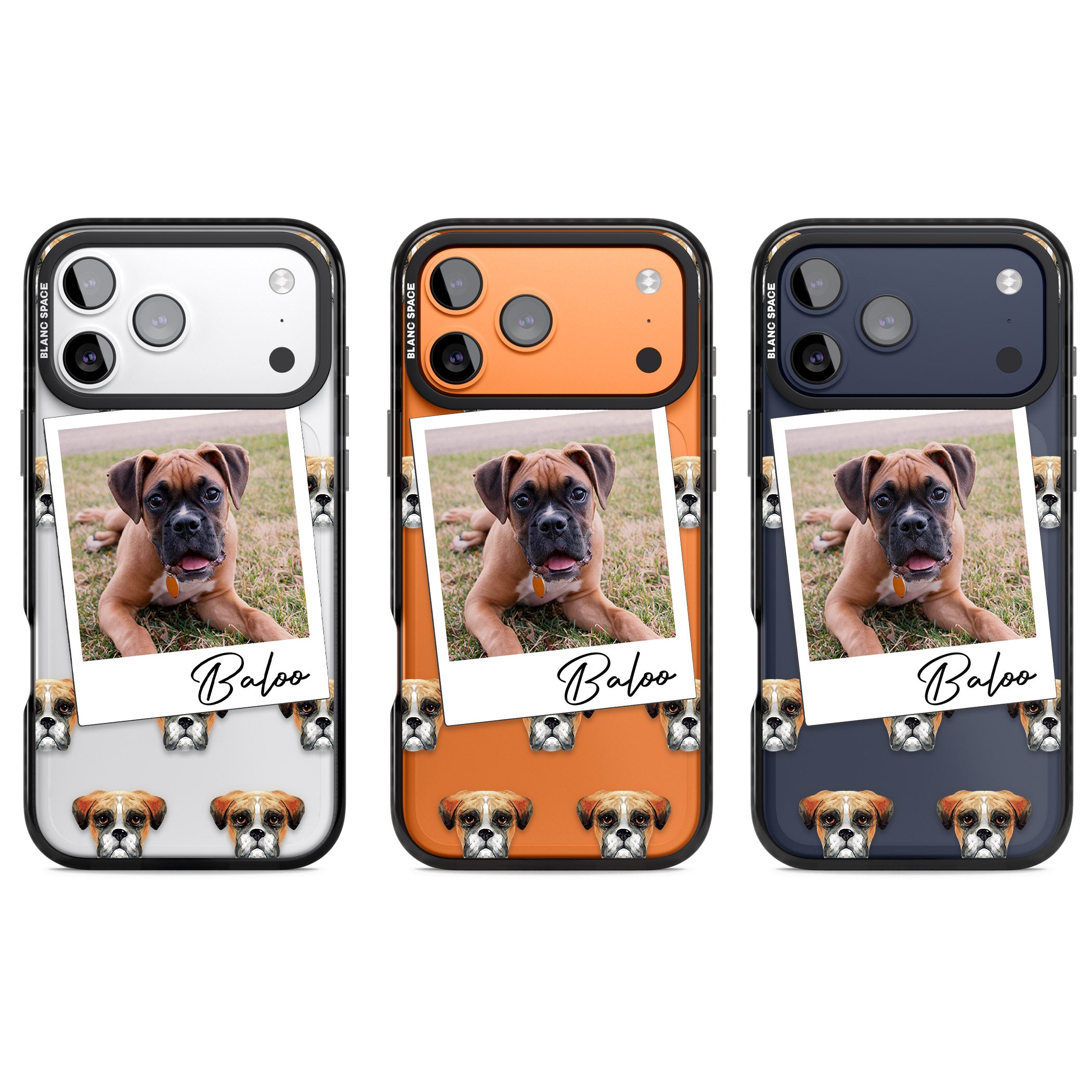 Personalised Boxer Instant Camera Photo iPhone 17 Pro Impact Black Phone Case APT Impact Protection