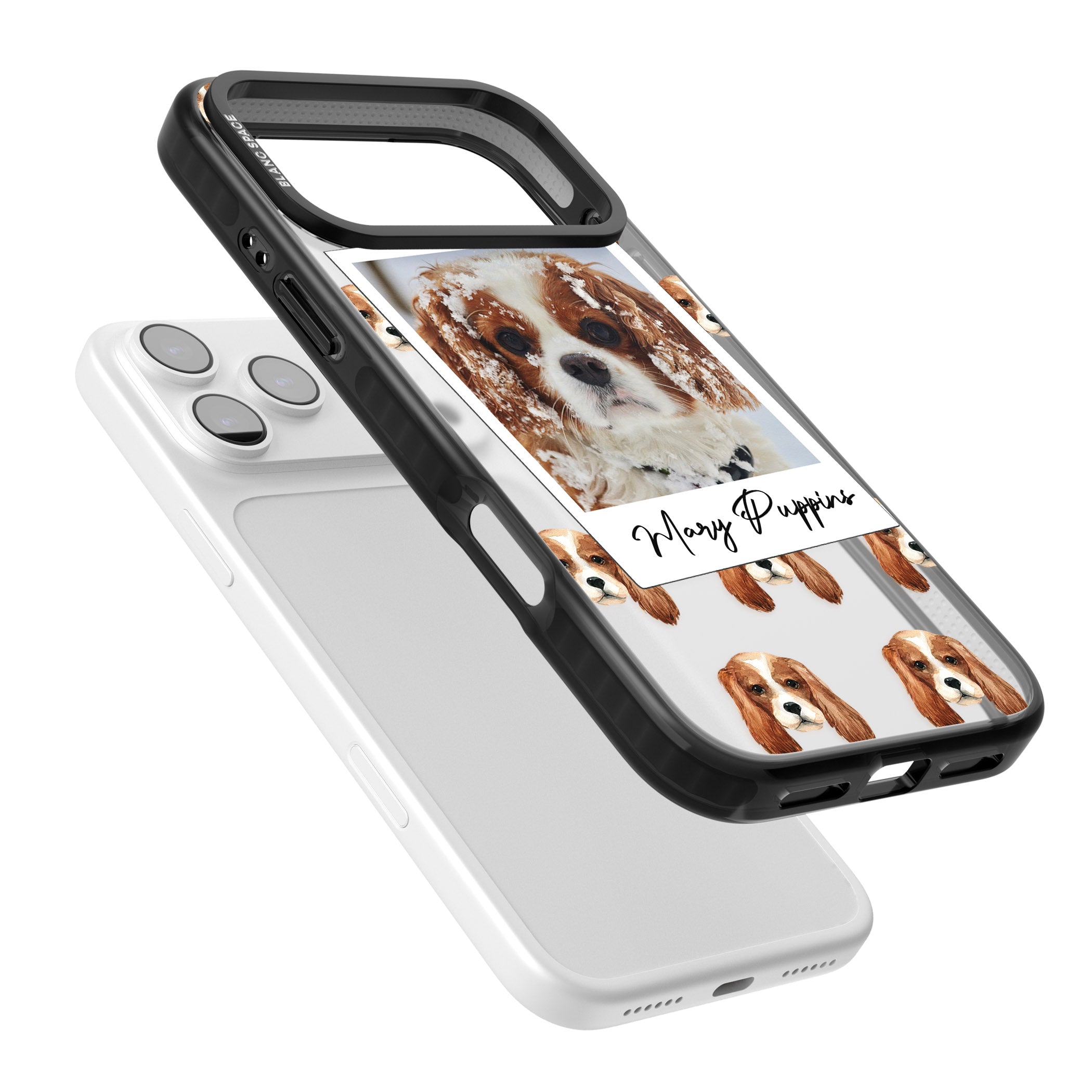Personalised Cavalier King Charles Instant Camera Photo iPhone 17 Pro Impact Black Phone Case Colours