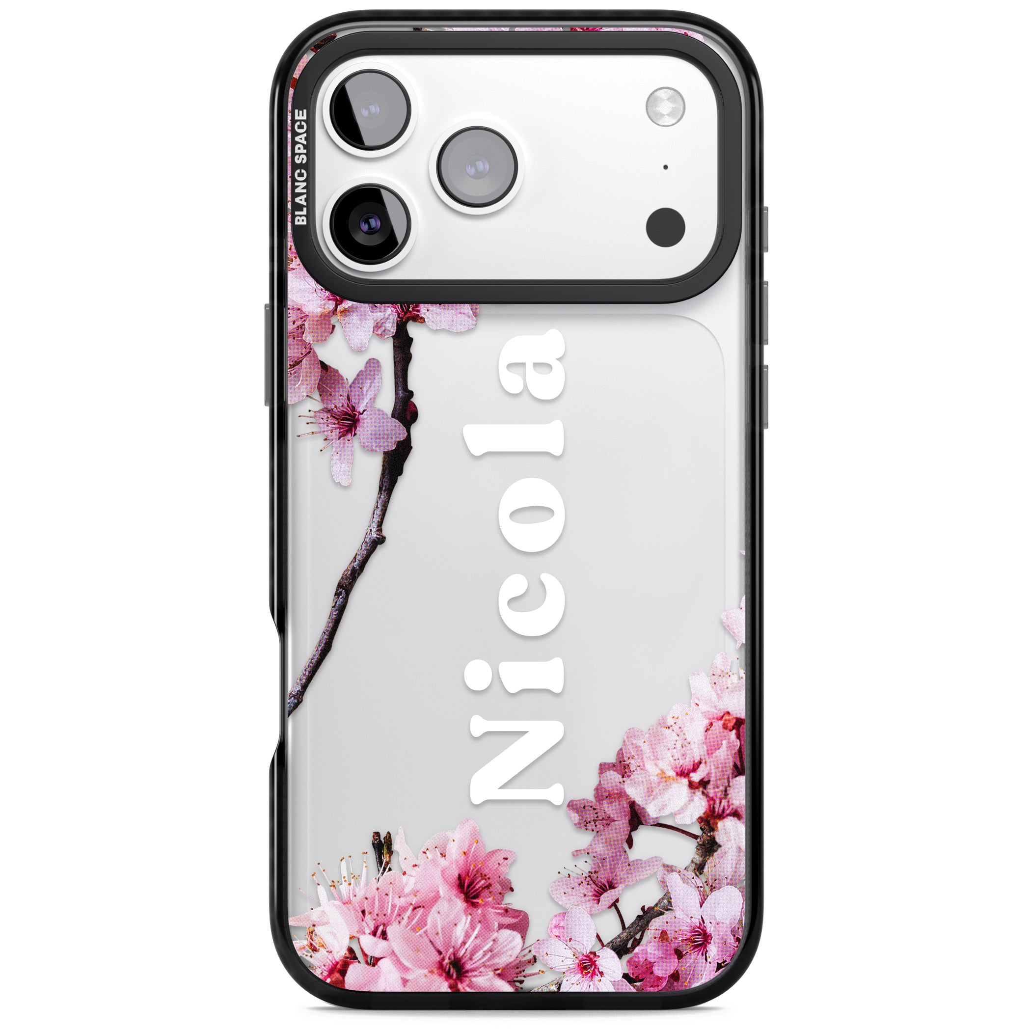 Personalised Cherry Blossom Elegance Classic iPhone 17 Pro Impact Black Phone Case
