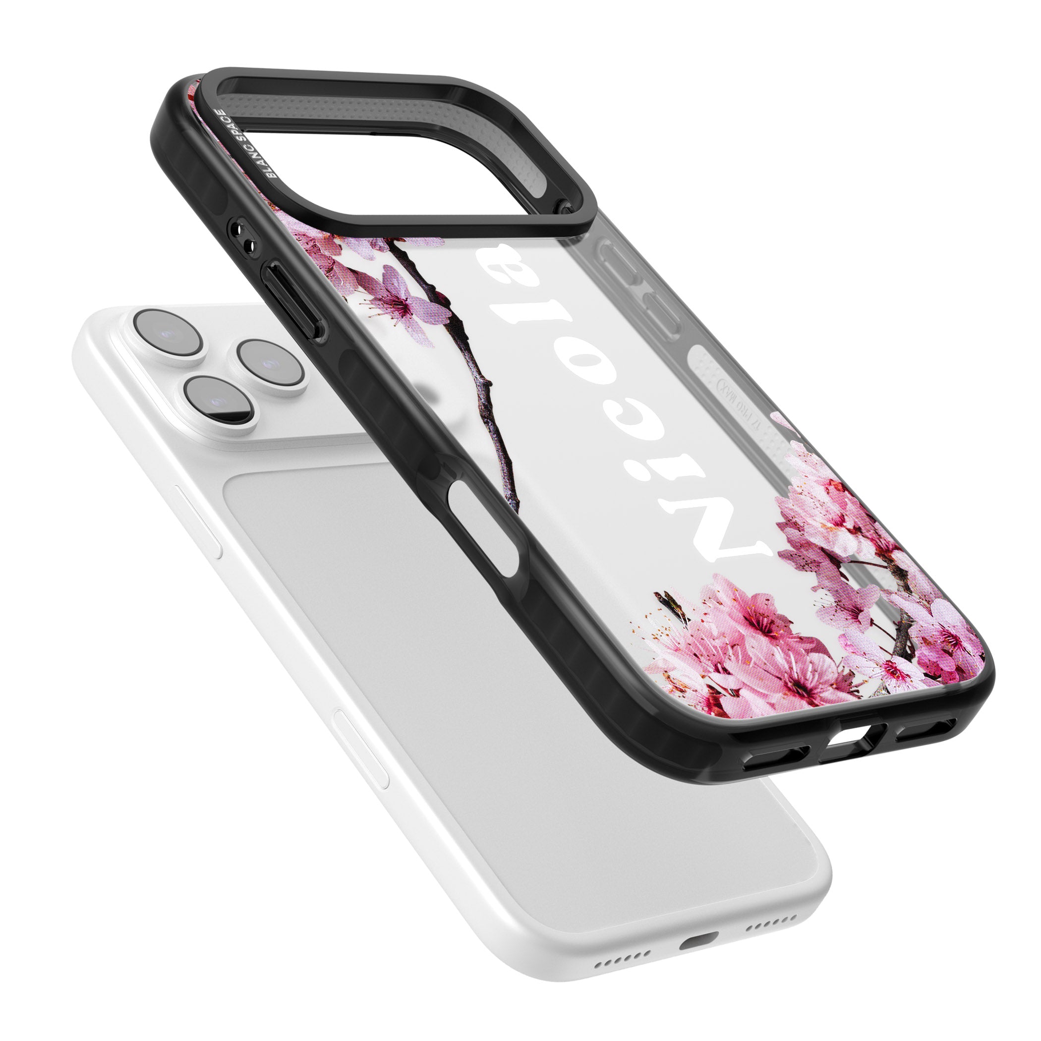 Personalised Cherry Blossom Elegance Classic iPhone 17 Pro Impact Black Phone Case Colours