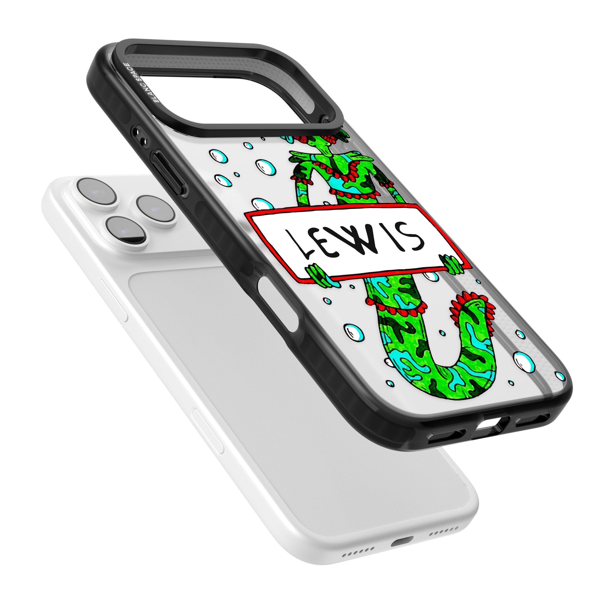 Personalised Fish Boy iPhone 17 Pro Impact Black Phone Case Colours