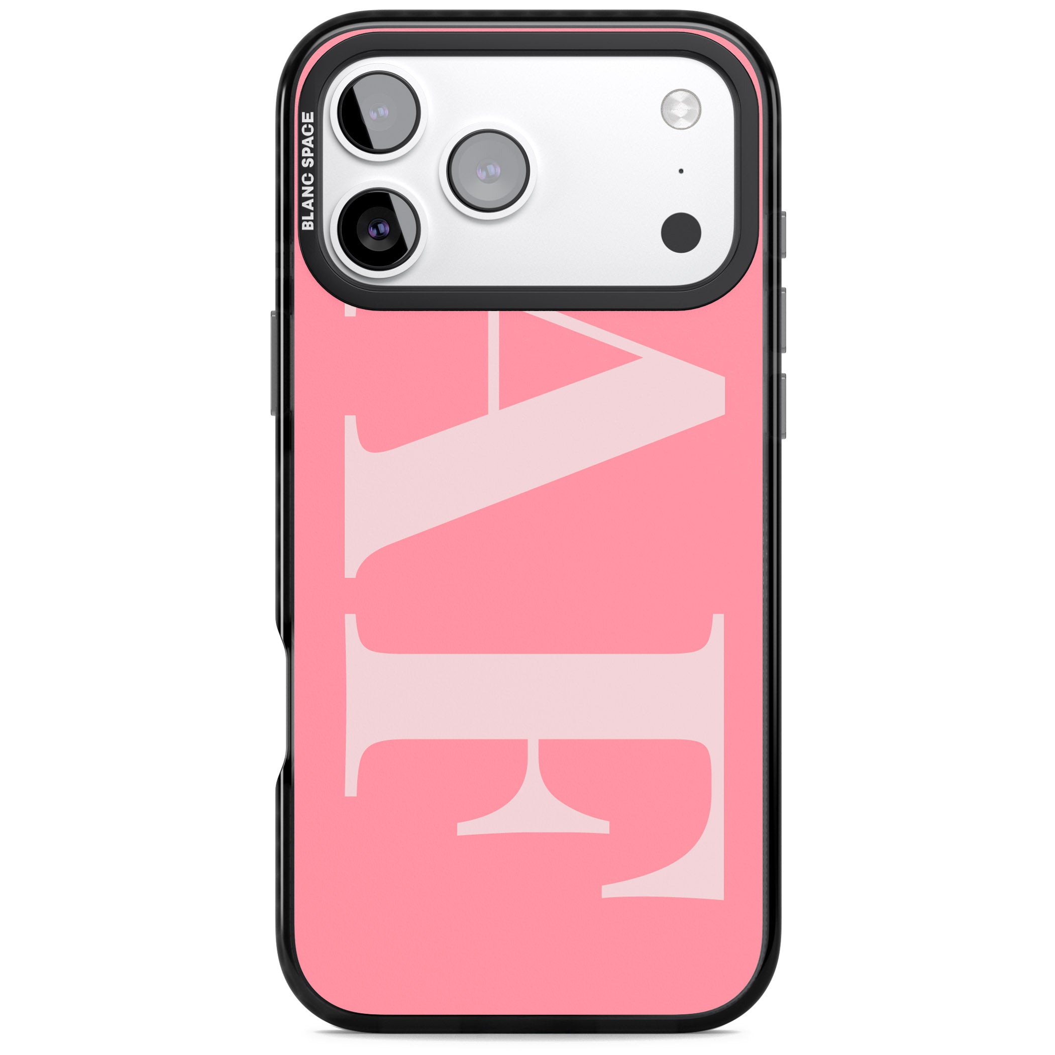 Personalised Light & Dark Pink Green Letters iPhone 17 Pro Impact Black Phone Case
