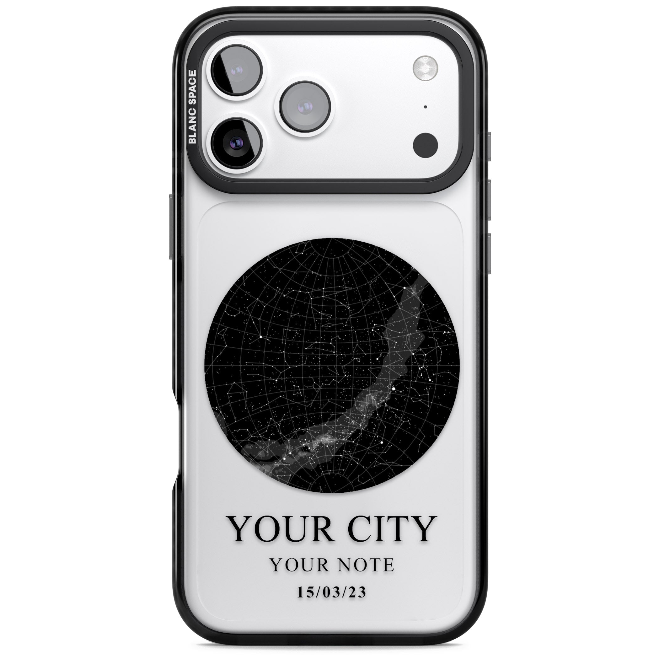 Personalised Star Map iPhone 17 Pro Impact Black Phone Case