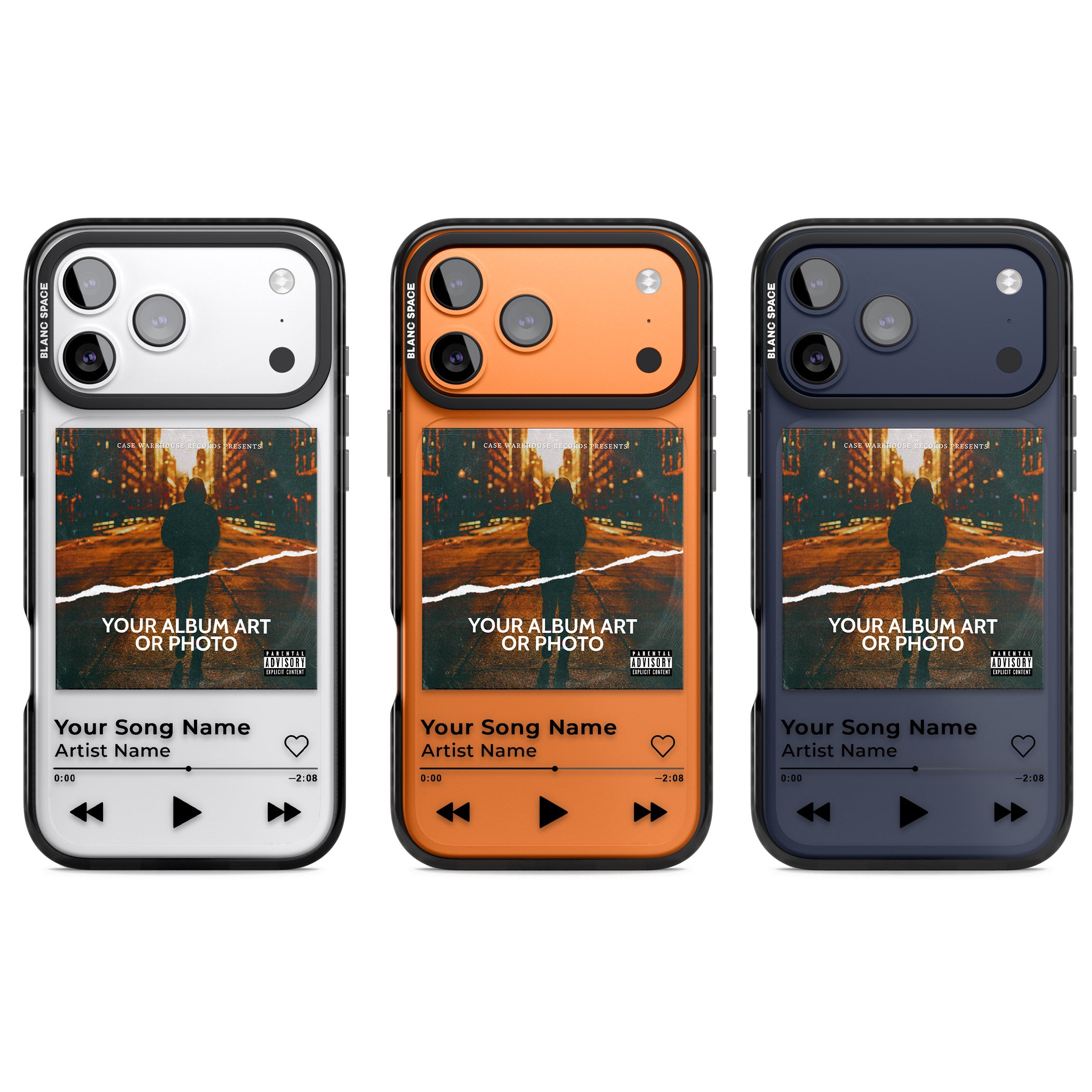 Personalised Album Art iPhone 17 Pro Impact Black Phone Case APT Impact Protection