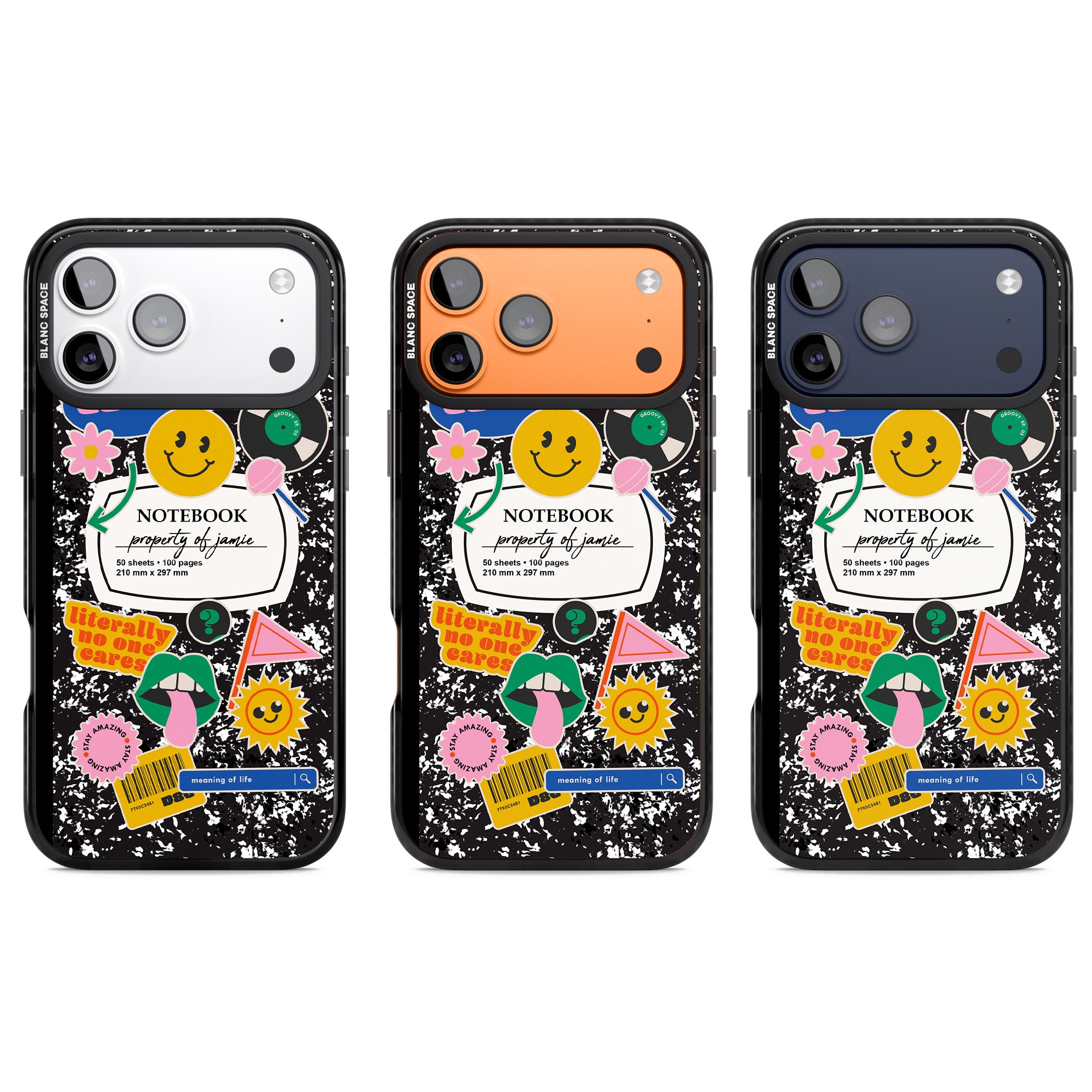 Personalised Quirky Notebook iPhone 17 Pro Impact Black Phone Case APT Impact Protection