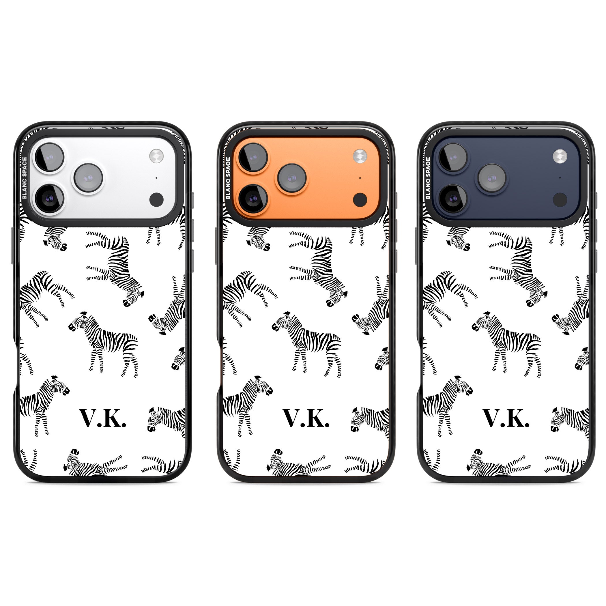 Personalised Zebra Pattern iPhone 17 Pro Impact Black Phone Case APT Impact Protection