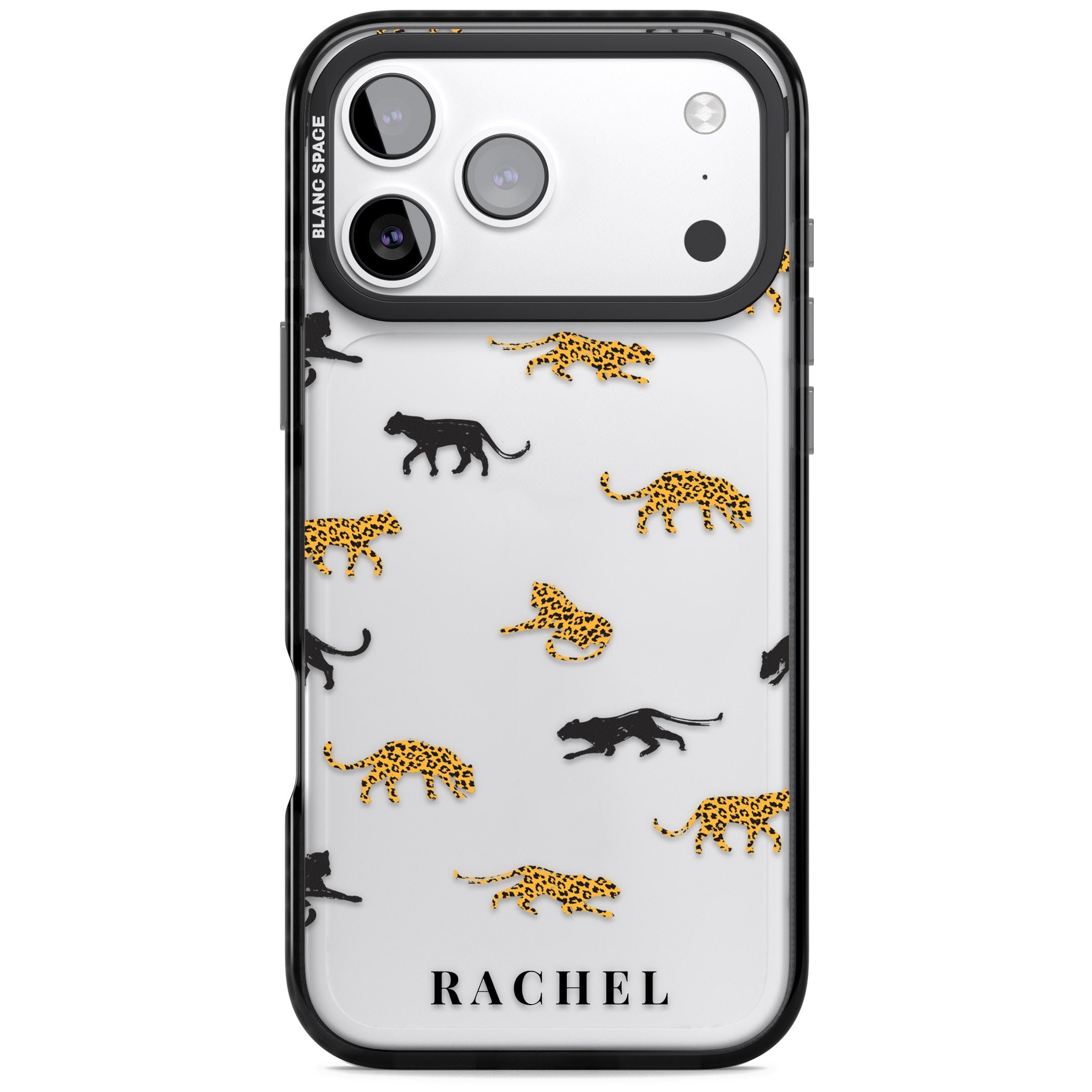 Personalised Jaguar Pattern iPhone 17 Pro Impact Black Phone Case