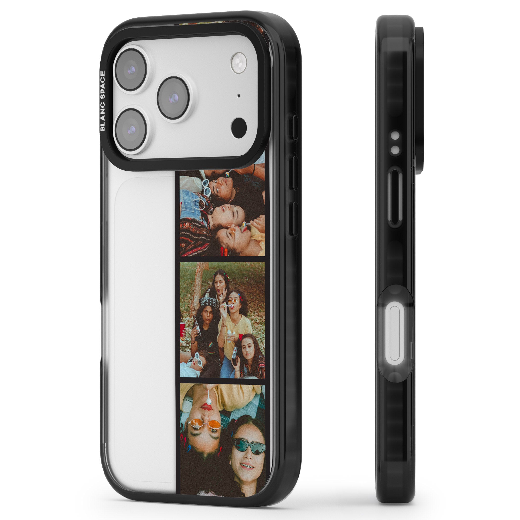 Personalised Photo Strip iPhone 17 Pro Impact Black Phone Case Side Profile
