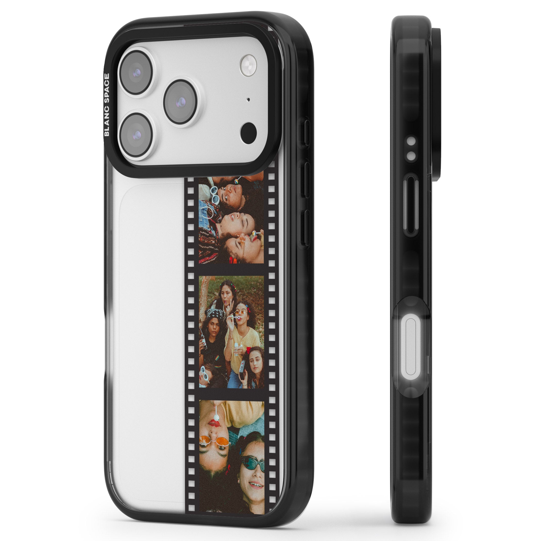 Personalised Photo Film Strip iPhone 17 Pro Impact Black Phone Case Side Profile