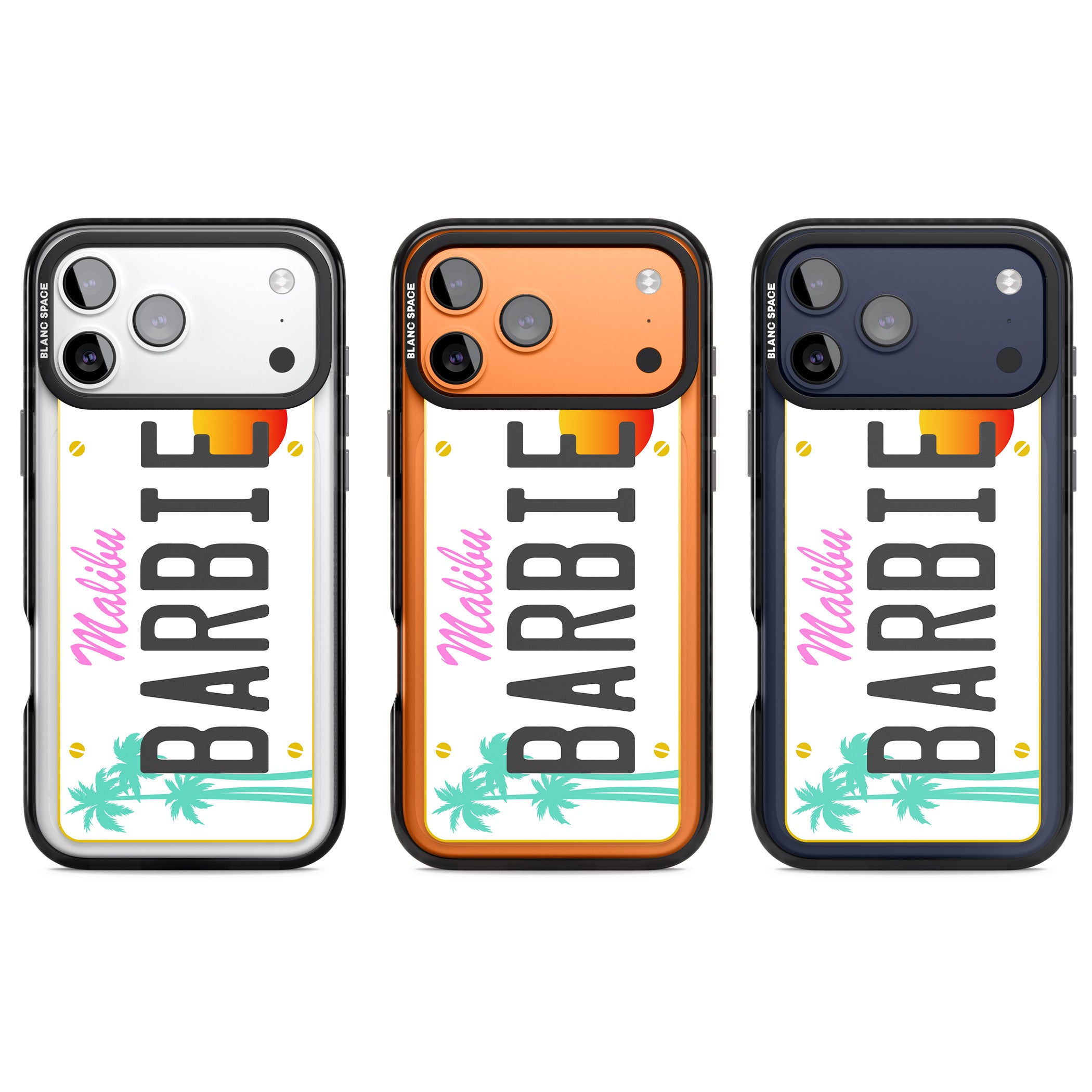 Personalised Malibu License Plate iPhone 17 Pro Impact Black Phone Case APT Impact Protection