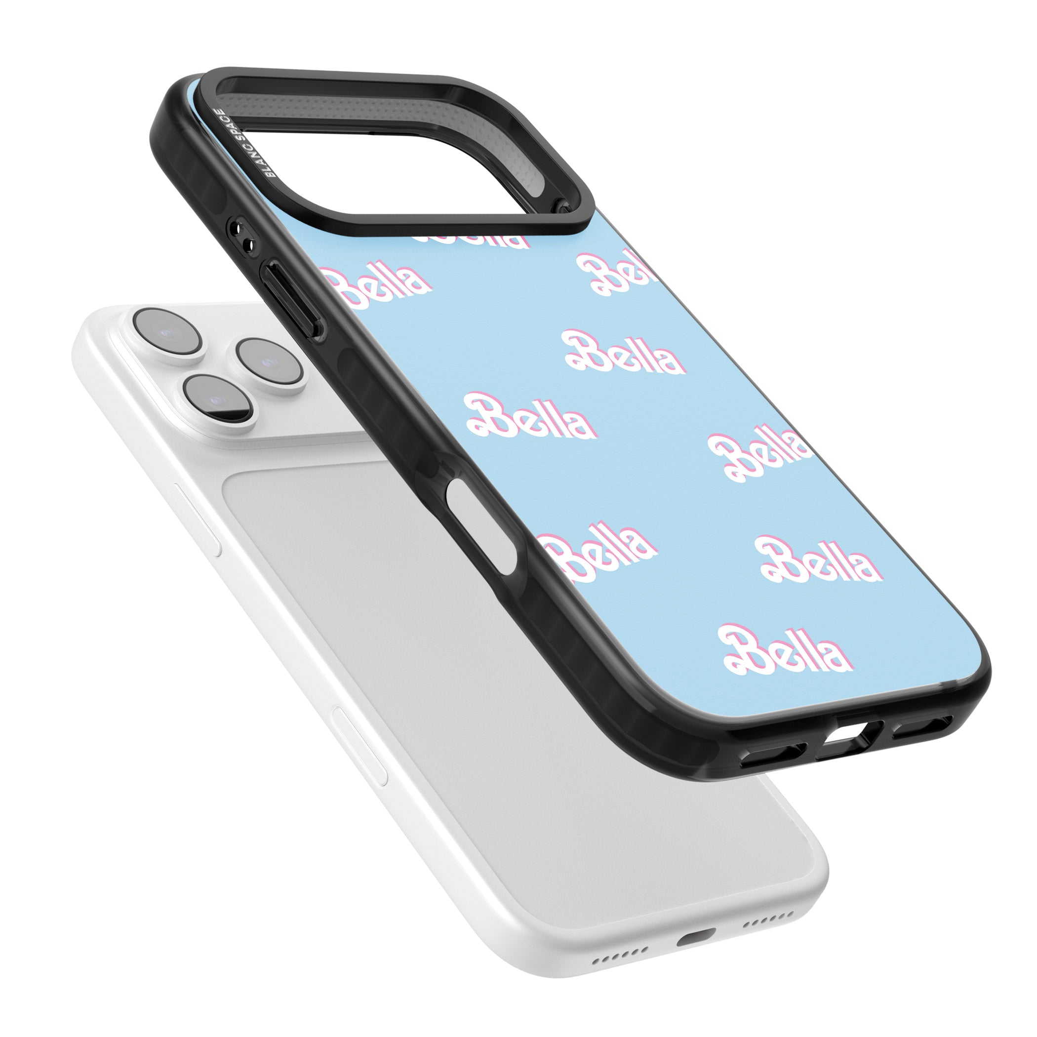 Personalised Cute Name Pattern iPhone 17 Pro Impact Black Phone Case Colours