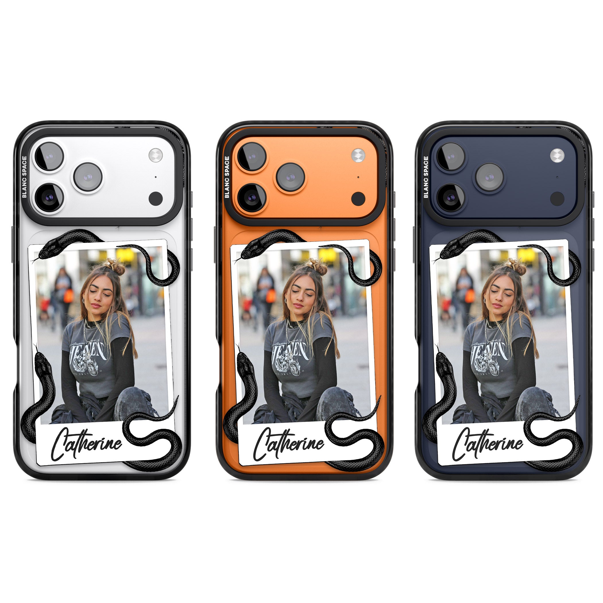 Personalised Snake Instant Photo iPhone 17 Pro Impact Black Phone Case APT Impact Protection
