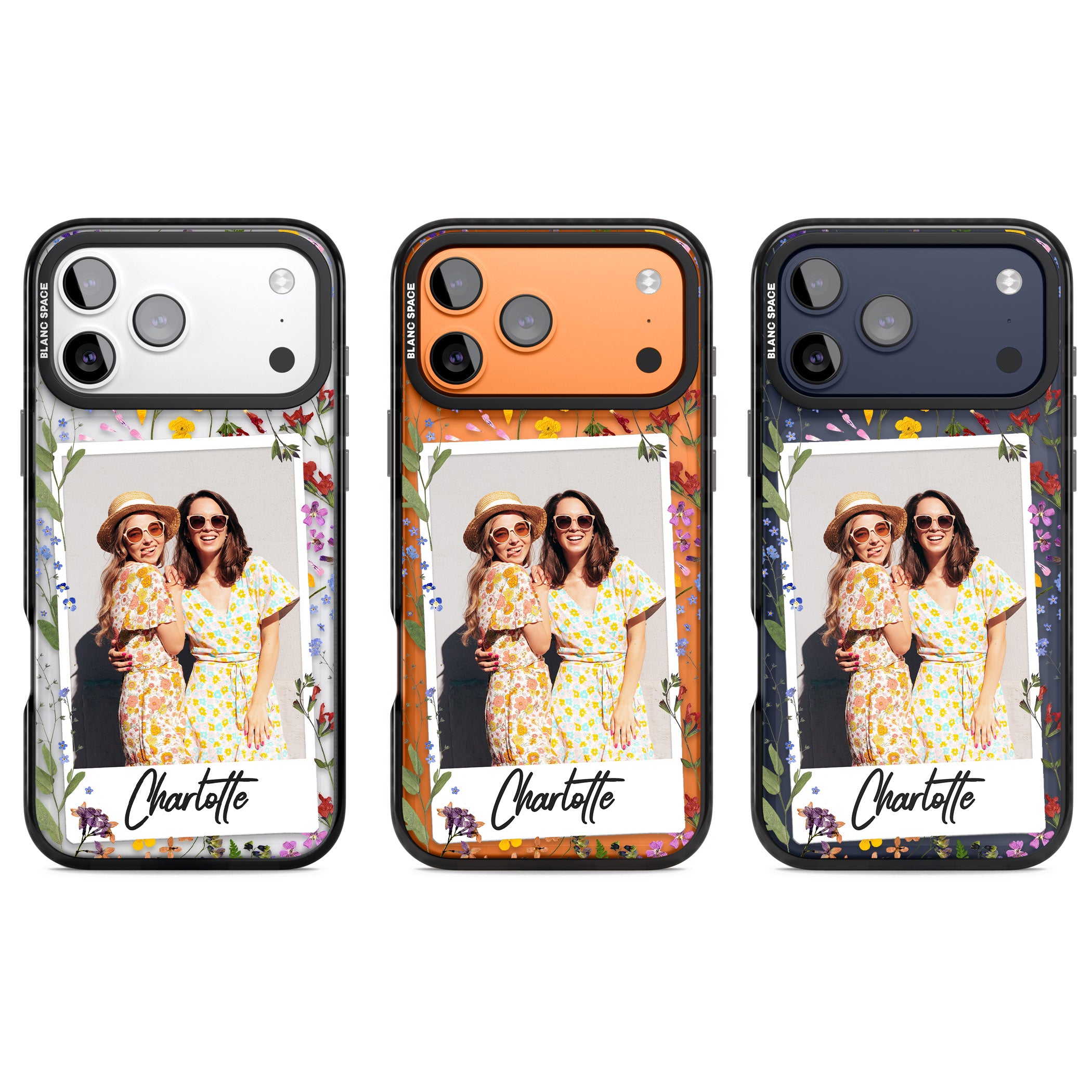 Personalised Wildflower Instant Photo iPhone 17 Pro Impact Black Phone Case APT Impact Protection