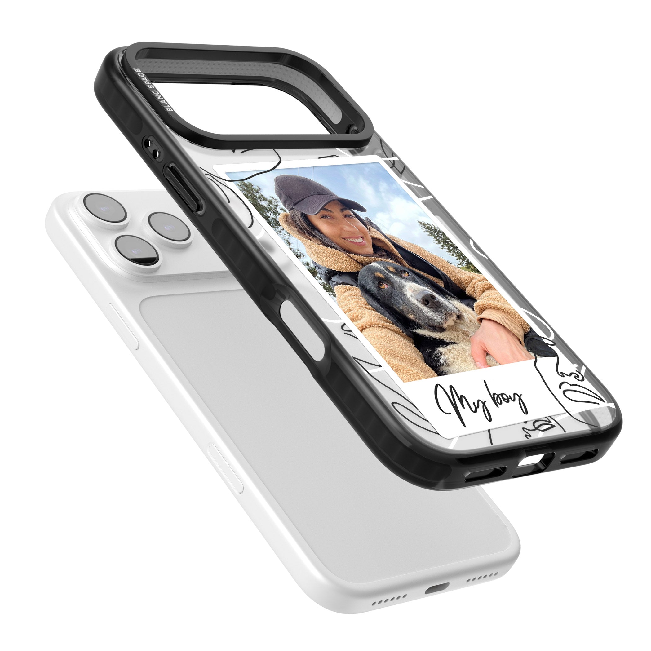 Personalised Abstract Faces Instant Photo iPhone 17 Pro Impact Black Phone Case Colours