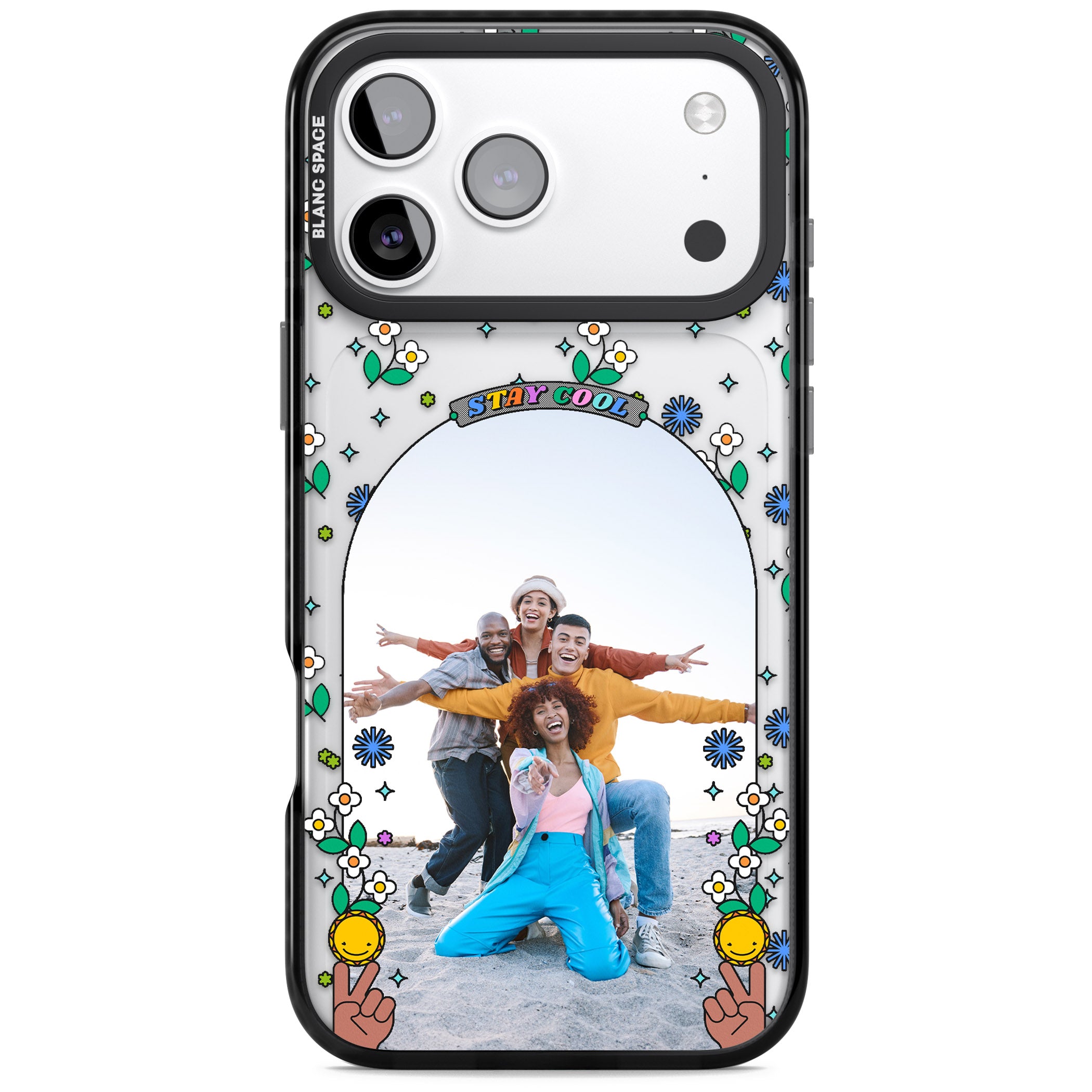 Personalised Summer Photo Frame iPhone 17 Pro Impact Black Phone Case