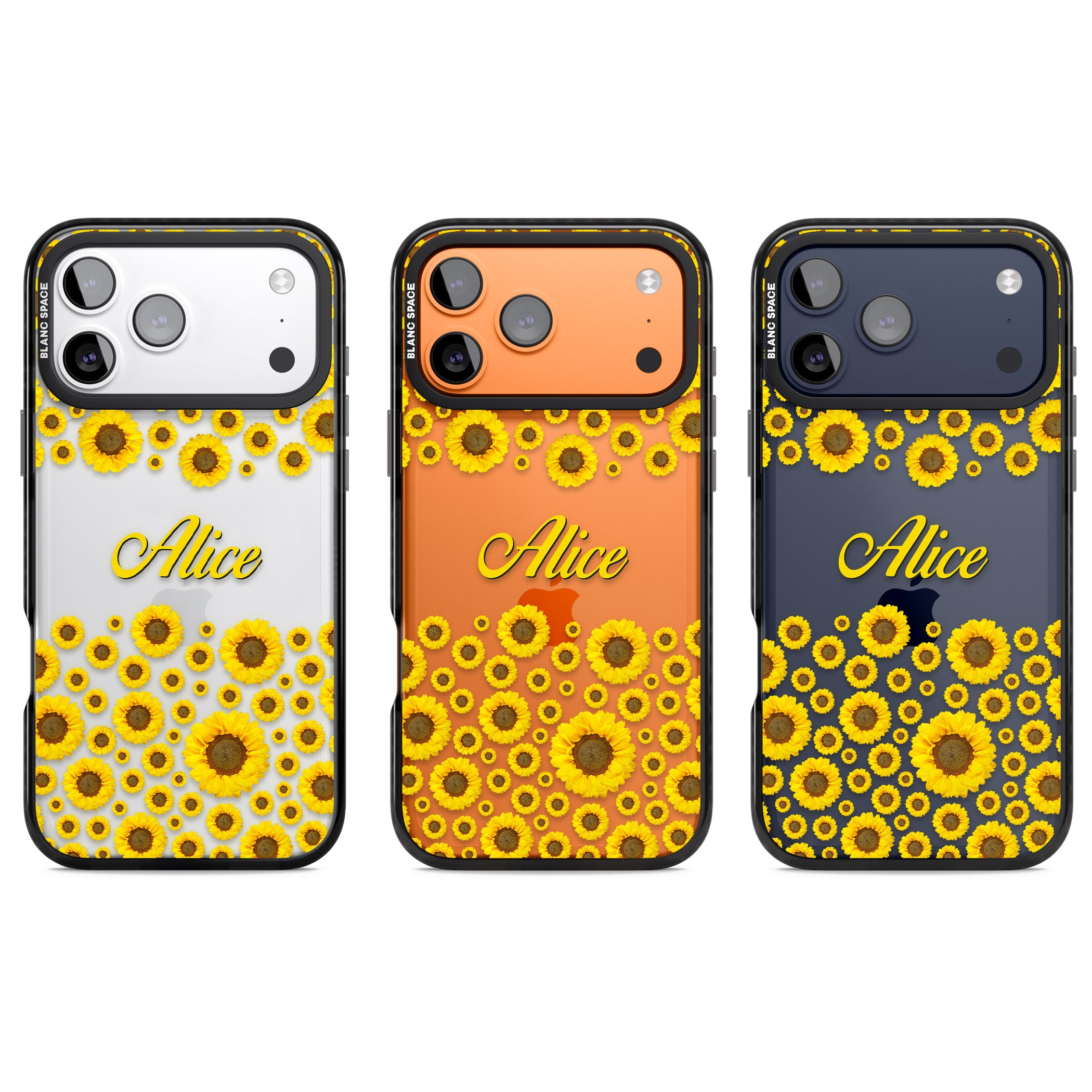 Personalised Sunflowers iPhone 17 Pro Impact Black Phone Case APT Impact Protection