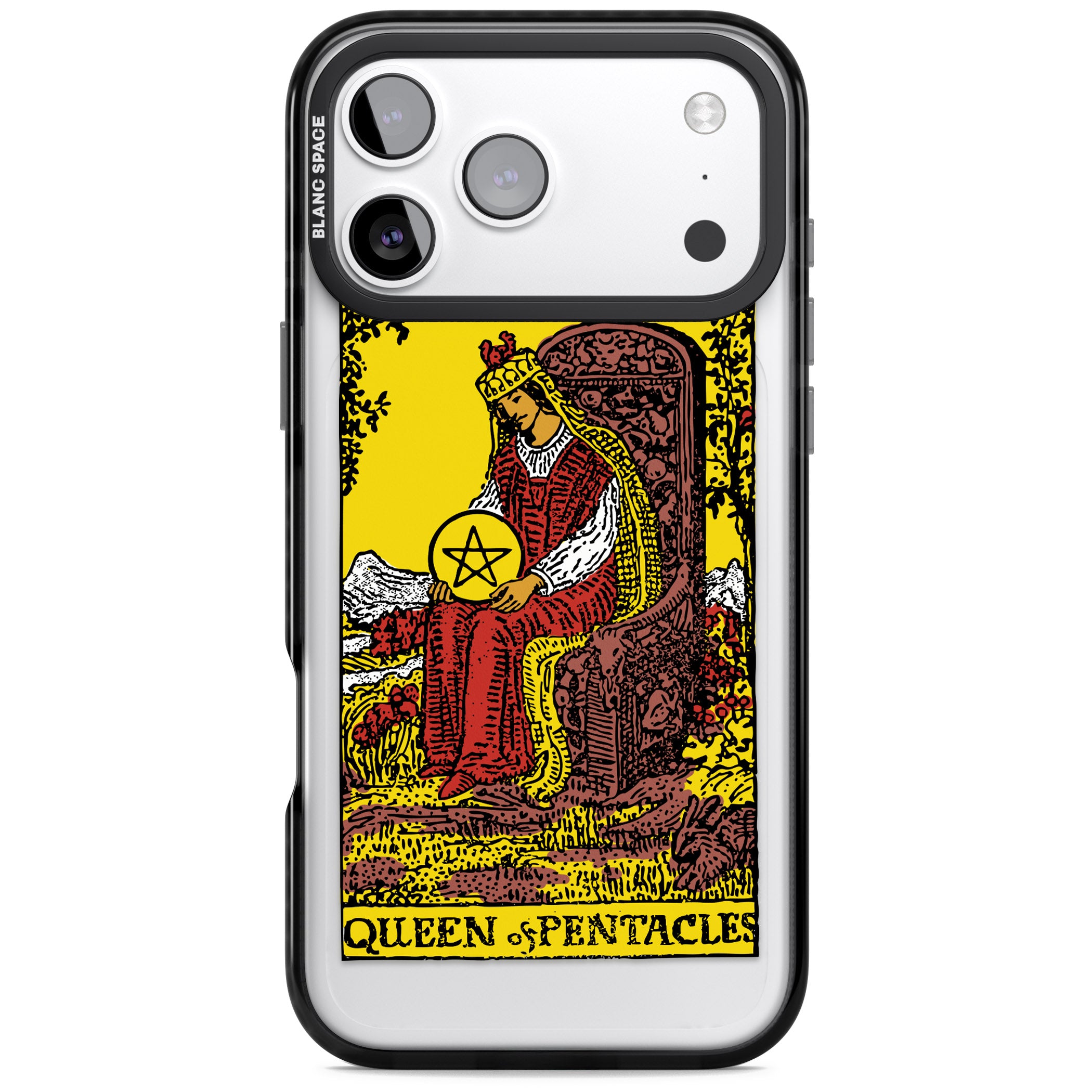 Personalised Queen Of Pentacles Tarot Card (Color) iPhone 17 Pro Impact Black Phone Case