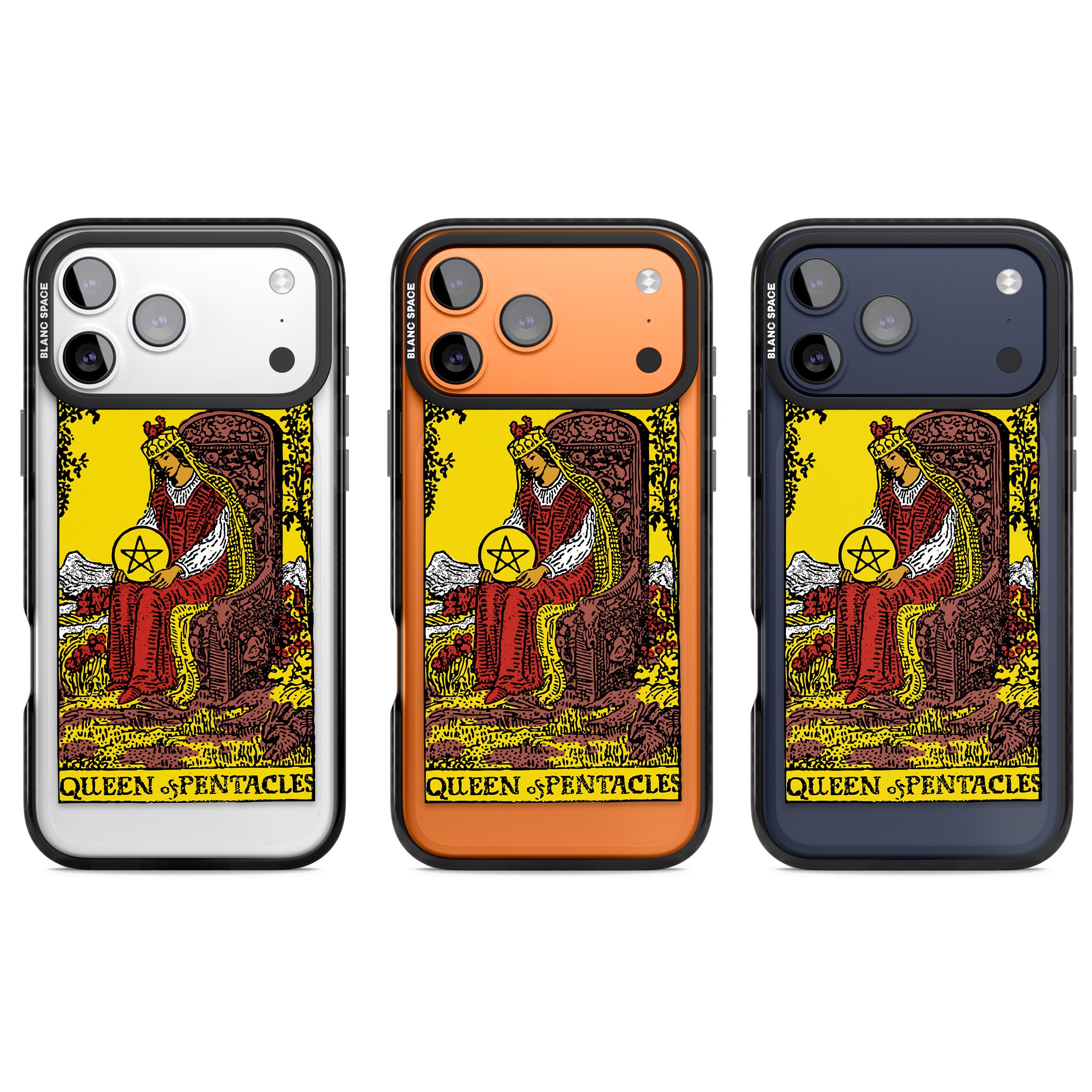 Personalised Queen Of Pentacles Tarot Card (Color) iPhone 17 Pro Impact Black Phone Case APT Impact Protection
