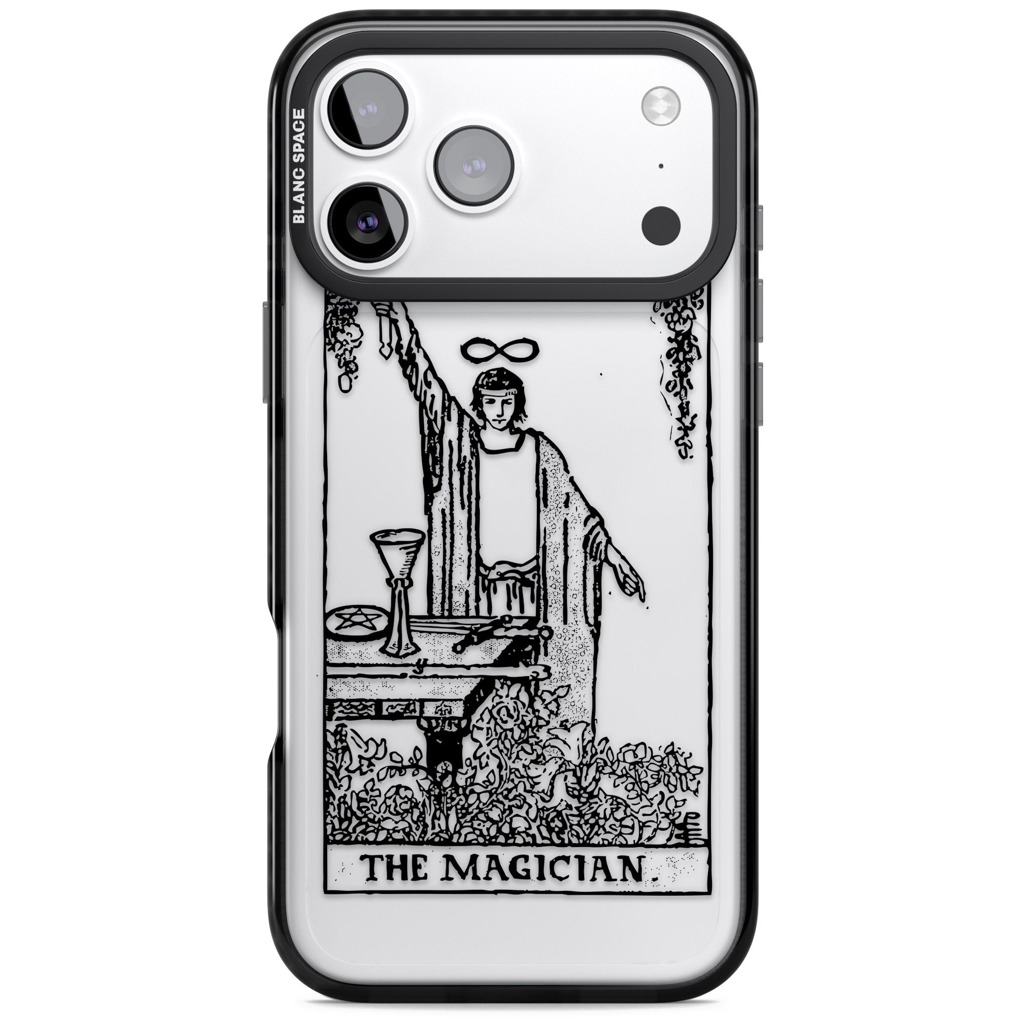 Personalised The Magician Tarot Transparent iPhone 17 Pro Impact Black Phone Case