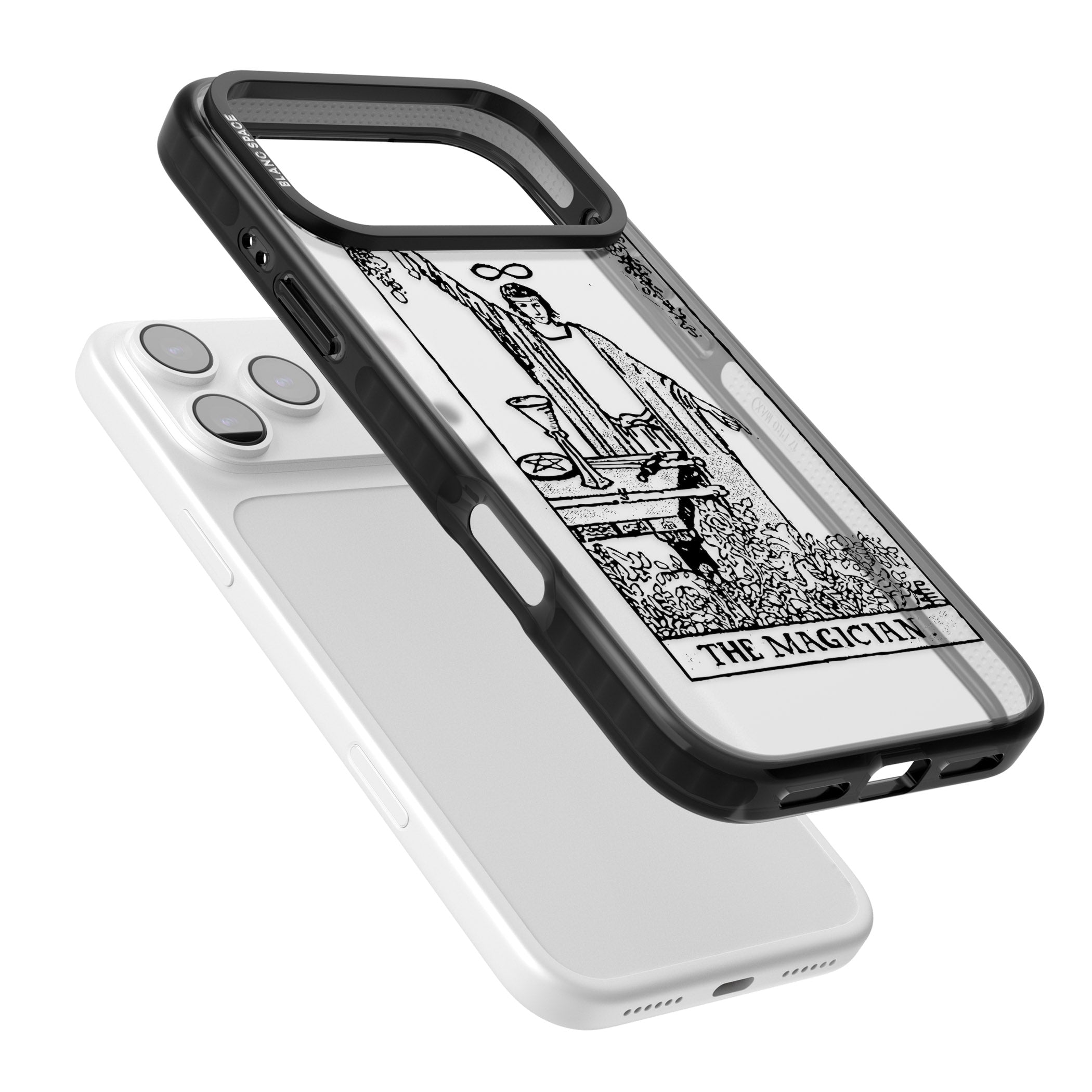 Personalised The Magician Tarot Transparent iPhone 17 Pro Impact Black Phone Case Colours
