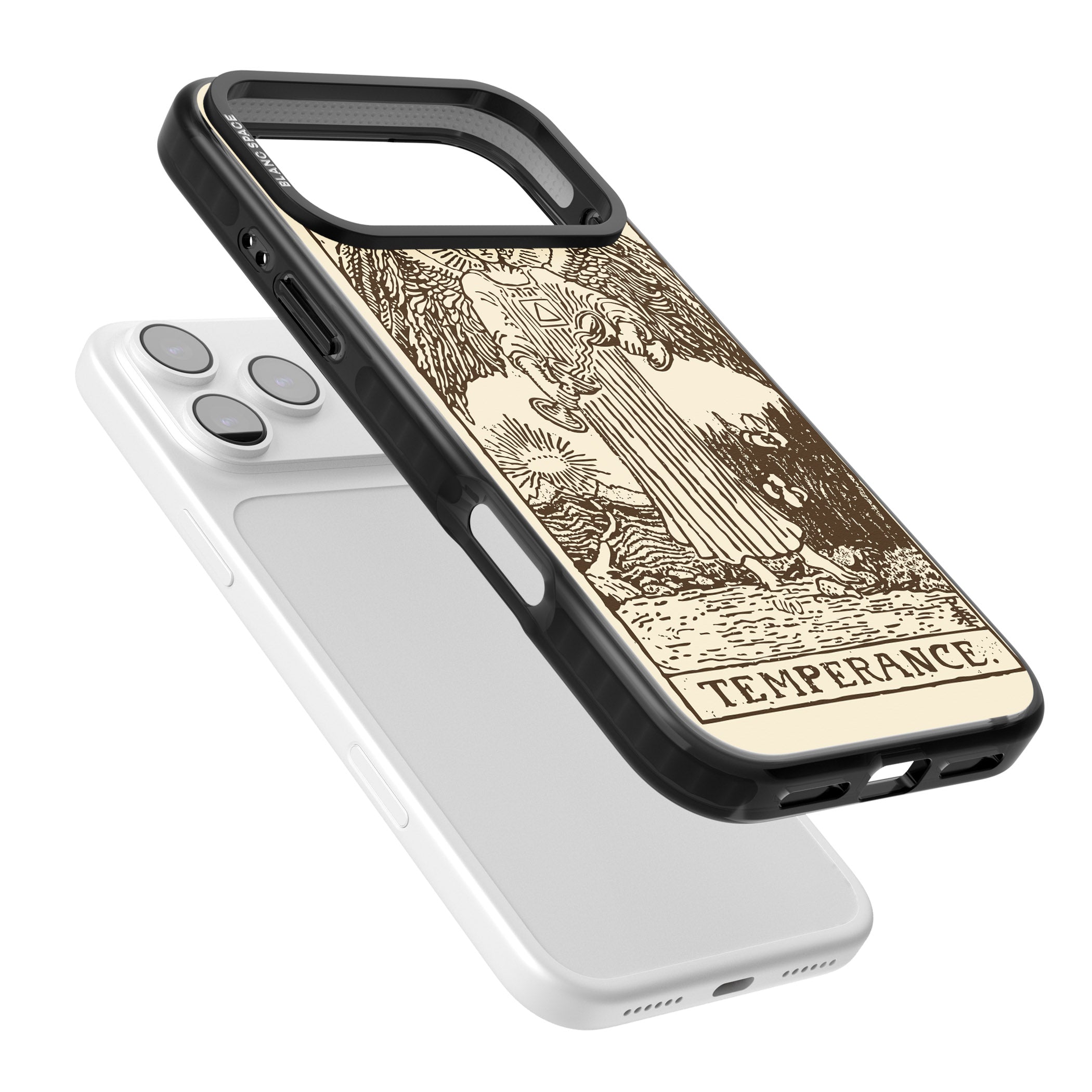Personalised Temperance Tarot Card (Cream) iPhone 17 Pro Impact Black Phone Case Colours