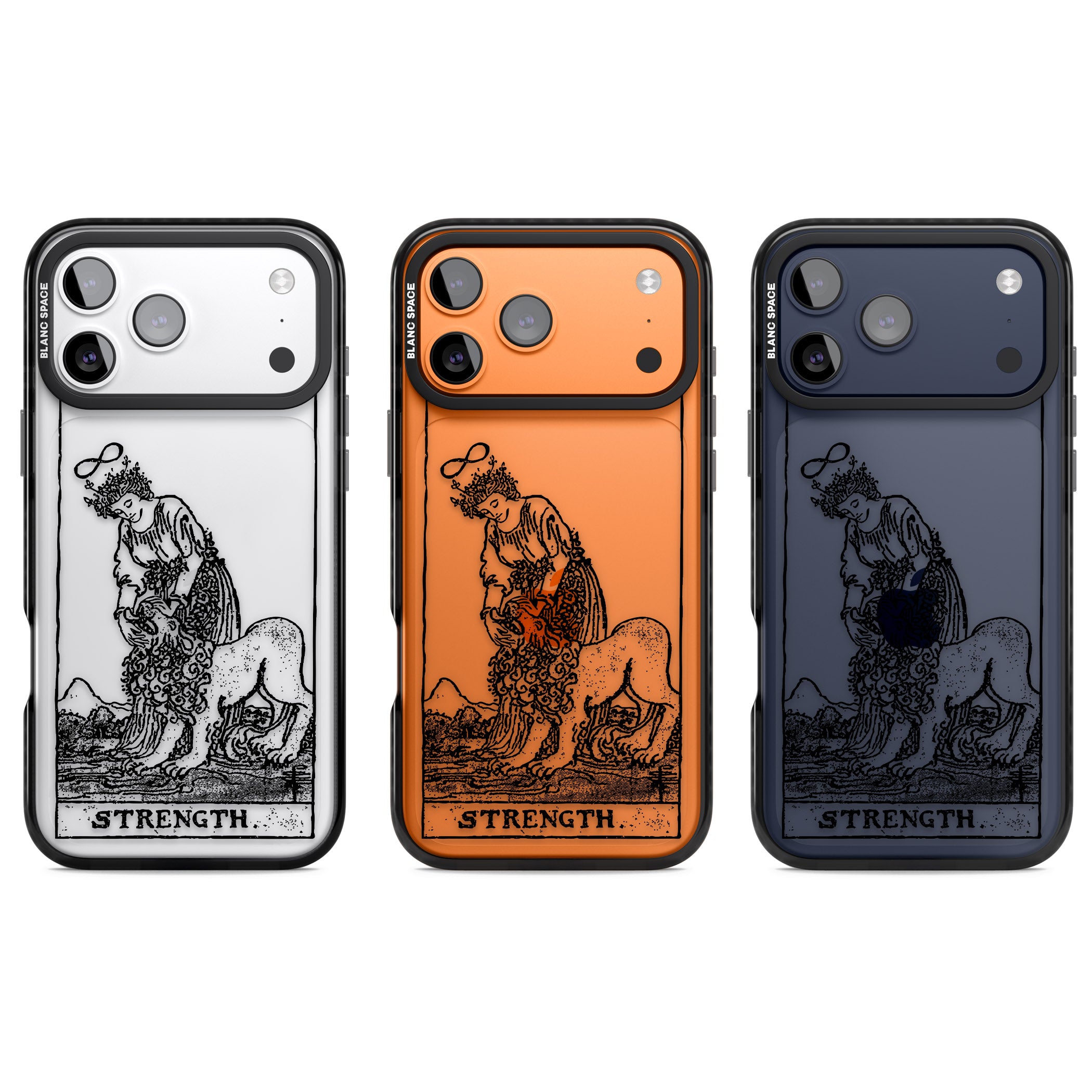 Personalised Strength Tarot Card (Clear) iPhone 17 Pro Impact Black Phone Case APT Impact Protection