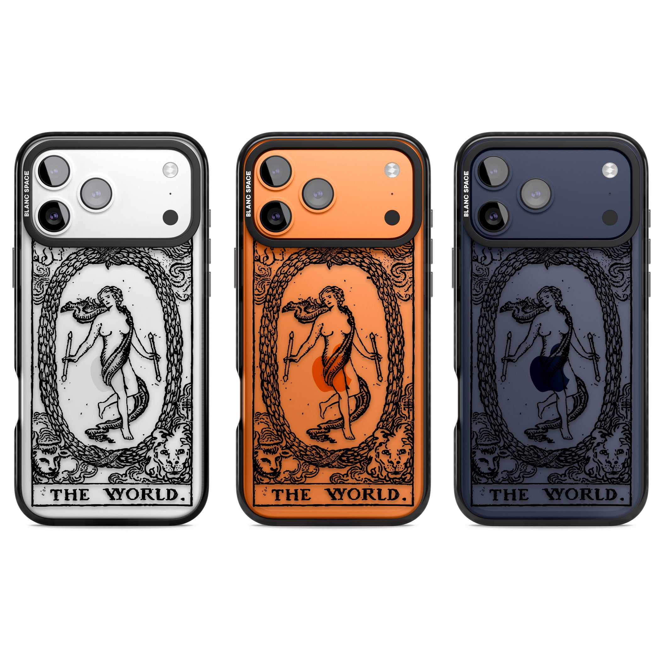 Personalised The World Tarot Card (Clear) iPhone 17 Pro Impact Black Phone Case APT Impact Protection