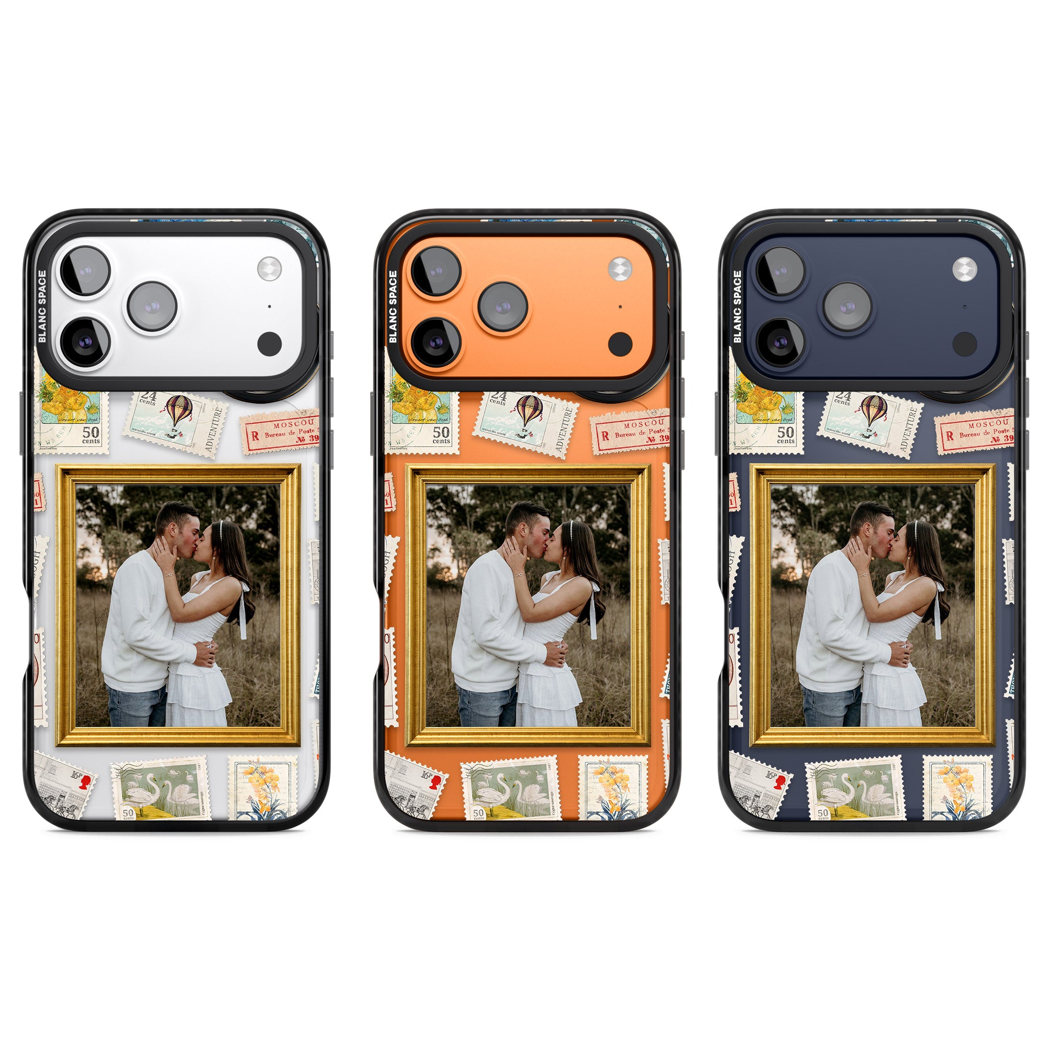Personalised Vintage Photo Frame Collage iPhone 17 Pro Impact Black Phone Case APT Impact Protection