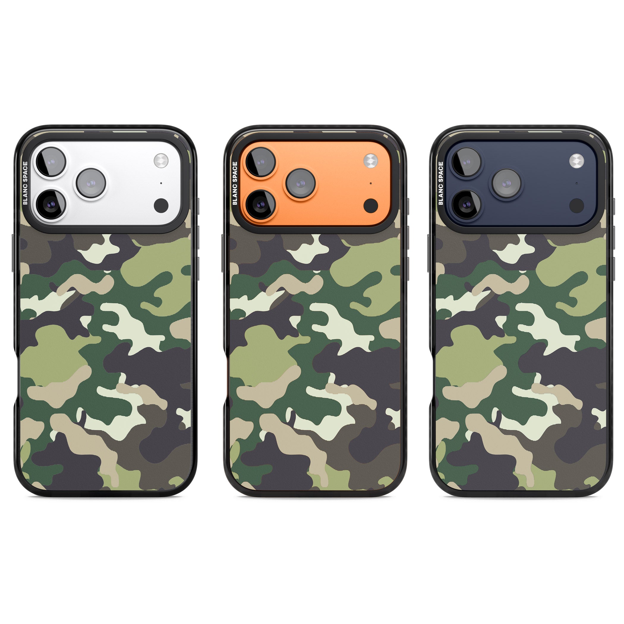 Green Camo iPhone 17 Pro Impact Black Phone Case APT Impact Protection