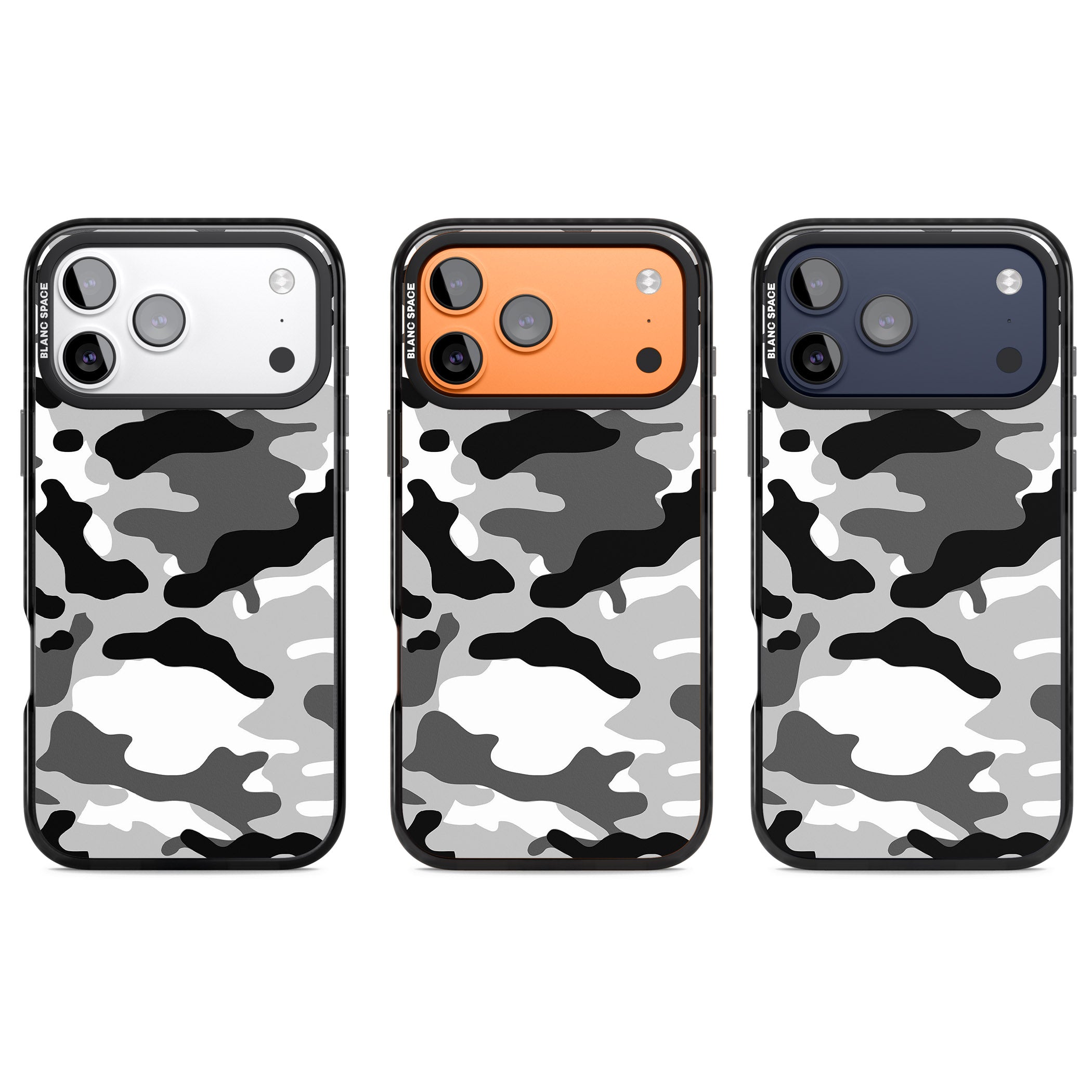 Grey Black Urban Camo iPhone 17 Pro Impact Black Phone Case APT Impact Protection