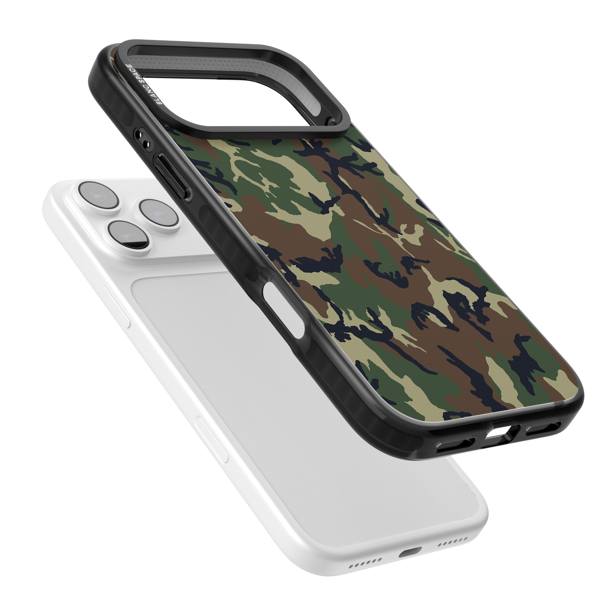 Forest Green Camo iPhone 17 Pro Impact Black Phone Case Colours
