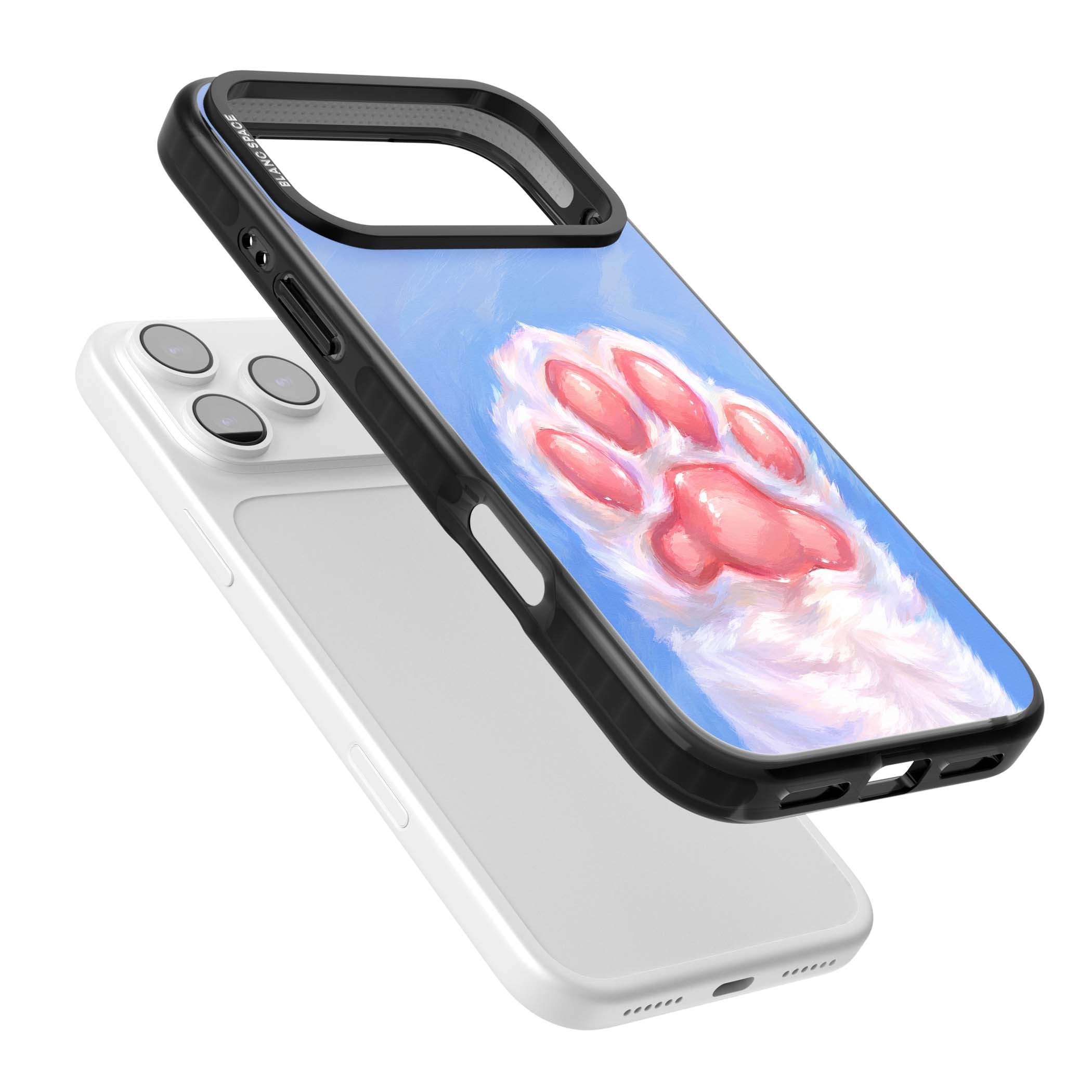 Soft White Paw cute iPhone case | Clear Impact case for iPhone 17 Pro, iPhone 17 Pro Max