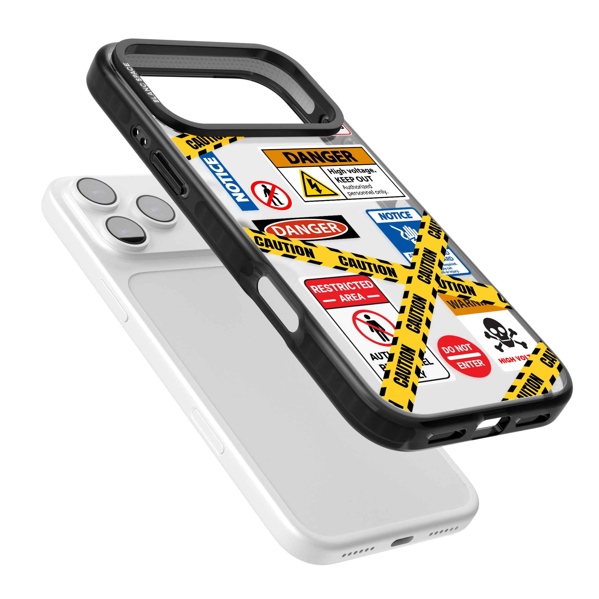 Caution Sign iPhone 17 Pro Impact Black Phone Case Colours