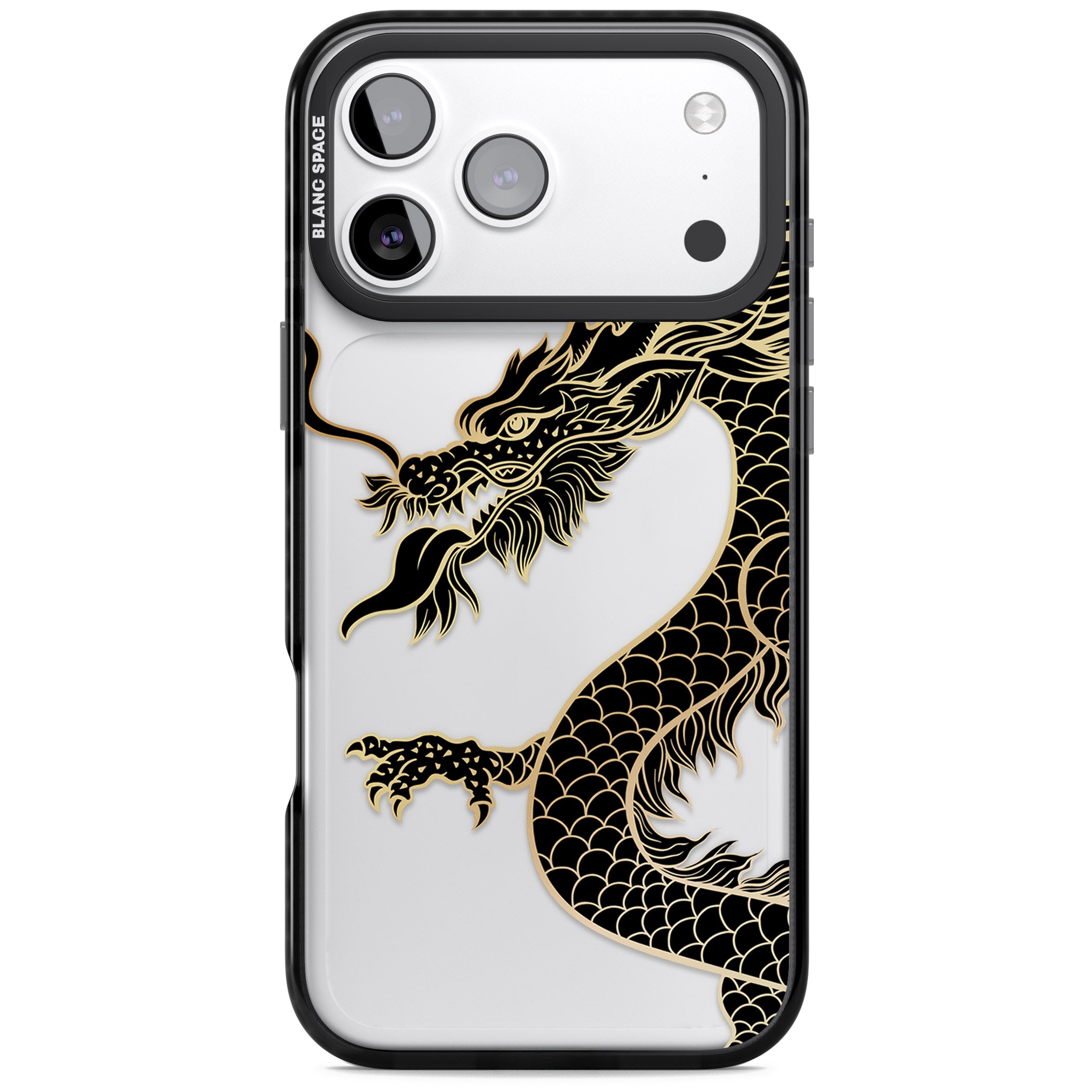 Large Black Dragon iPhone 17 Pro Impact Black Phone Case