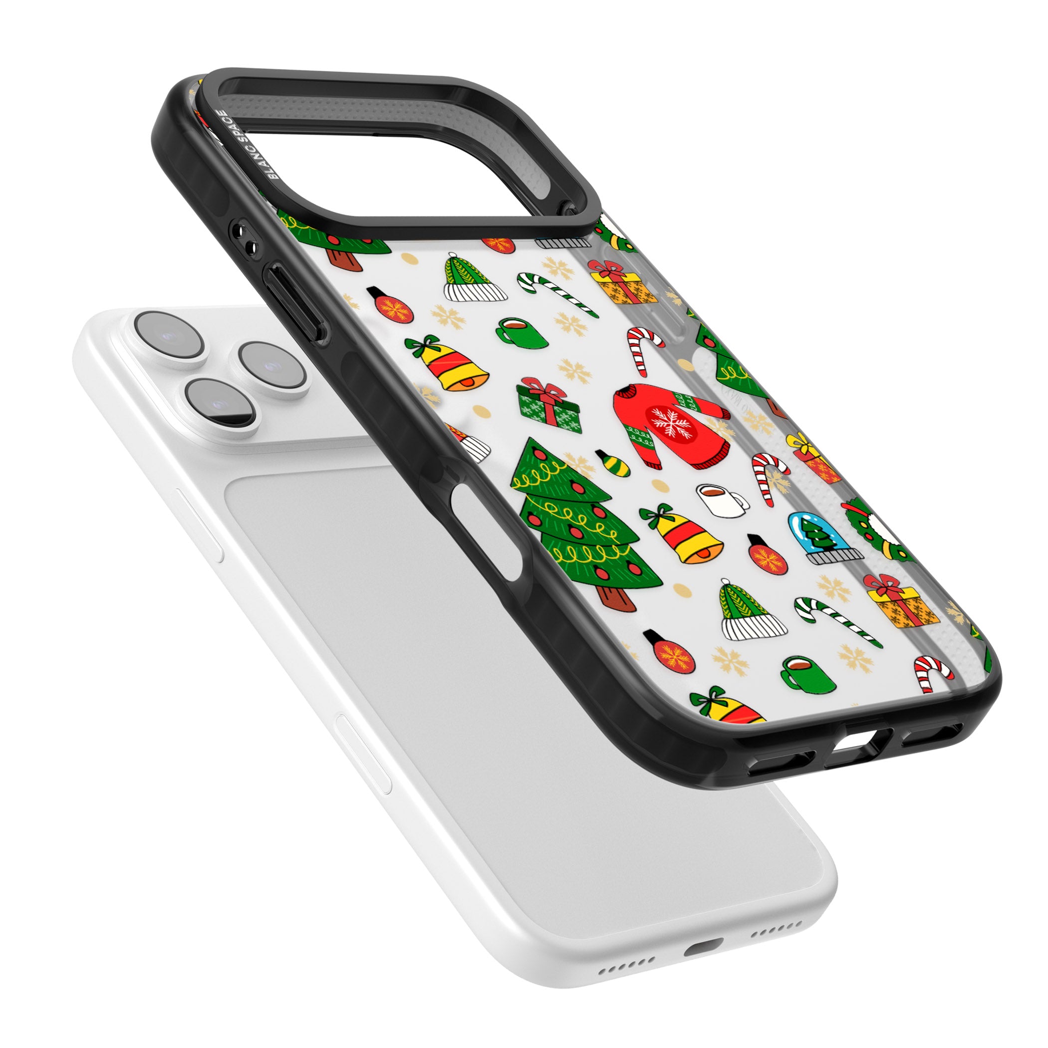 Christmas Mixture Pattern iPhone 17 Pro Impact Black Phone Case Colours