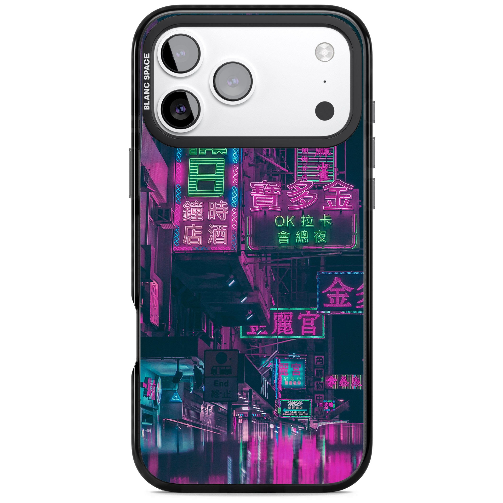 Neon Night Strip iPhone 17 Pro Impact Black Phone Case