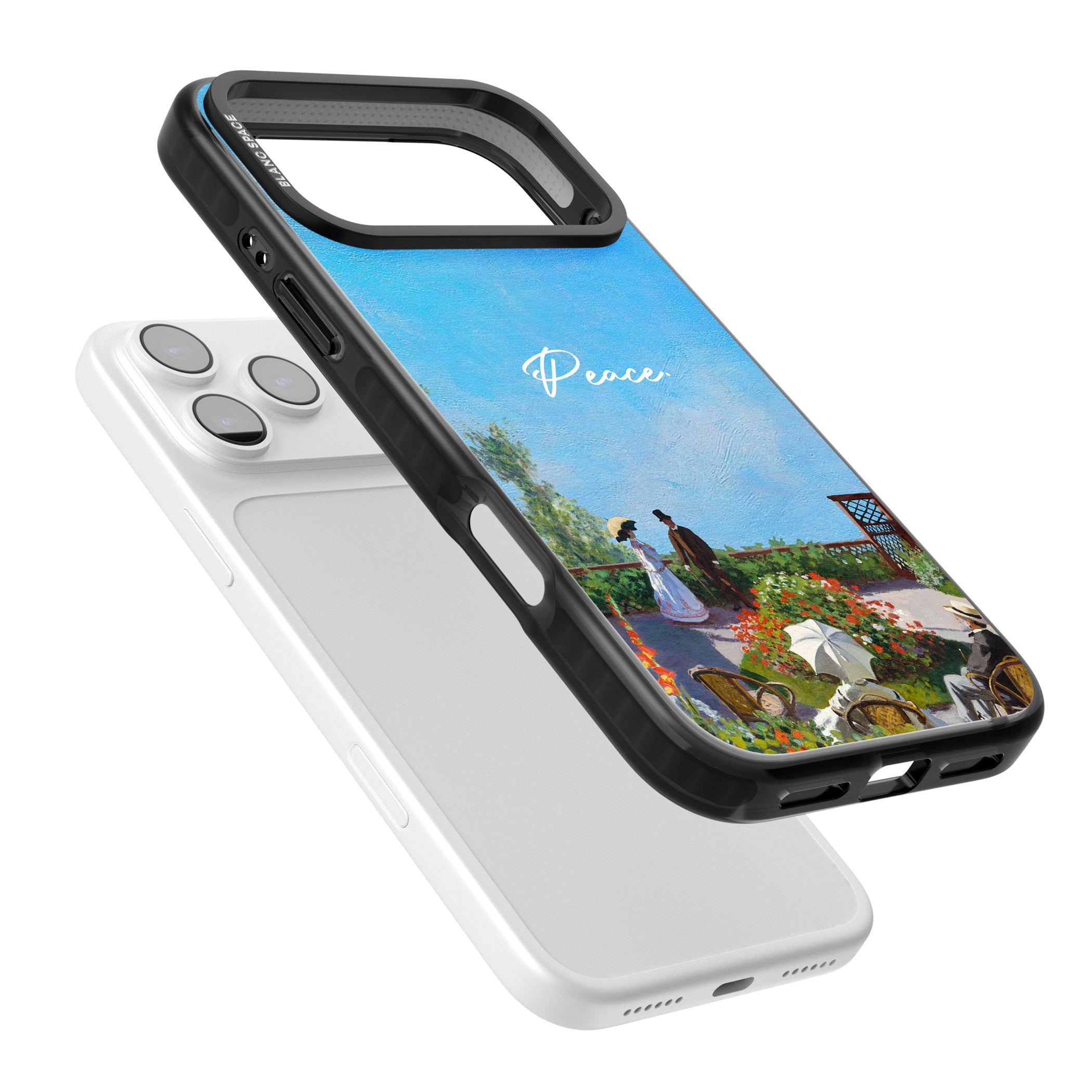 Monet Garden Terrace iPhone 17 Pro Impact Black Phone Case Colours