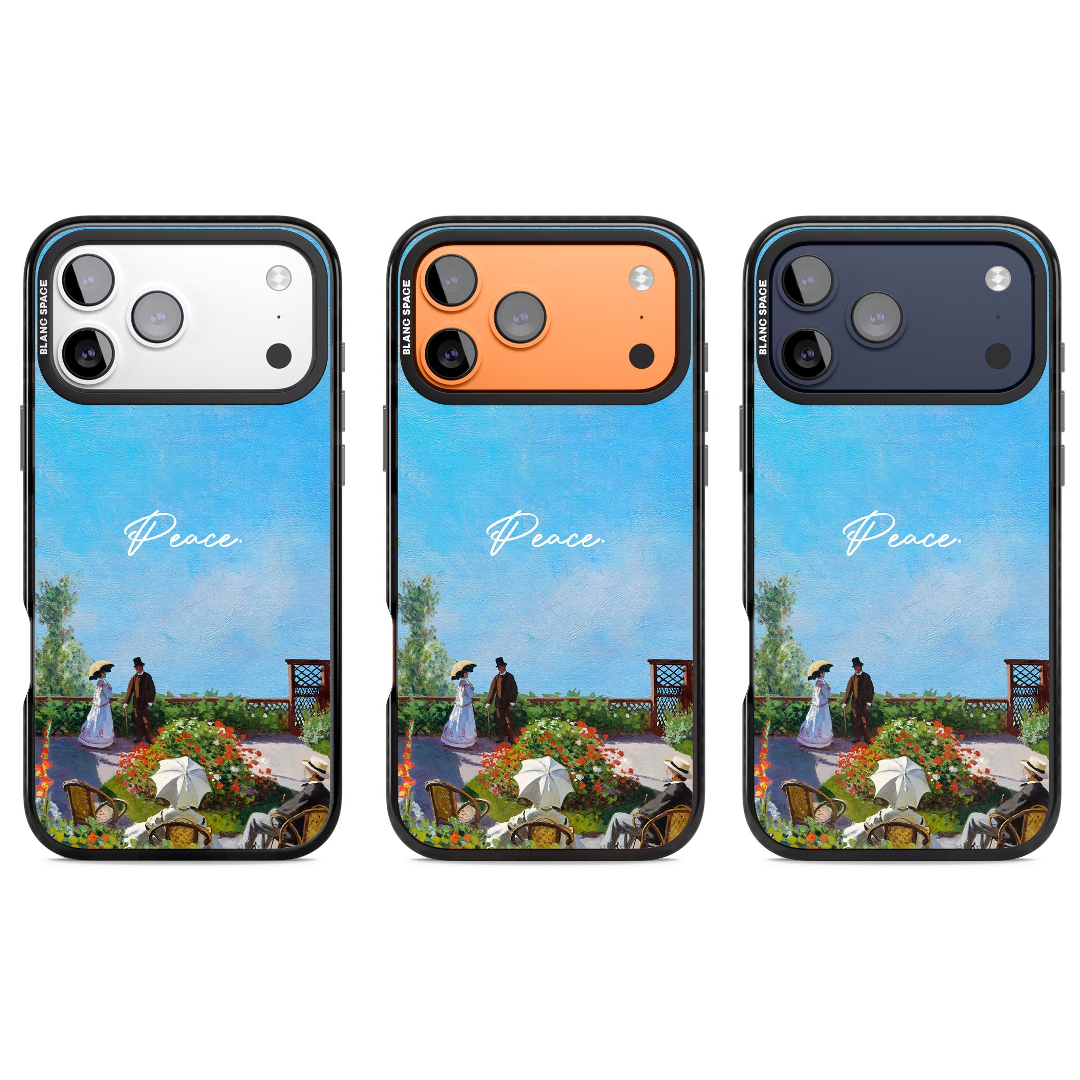 Monet Garden Terrace iPhone 17 Pro Impact Black Phone Case APT Impact Protection