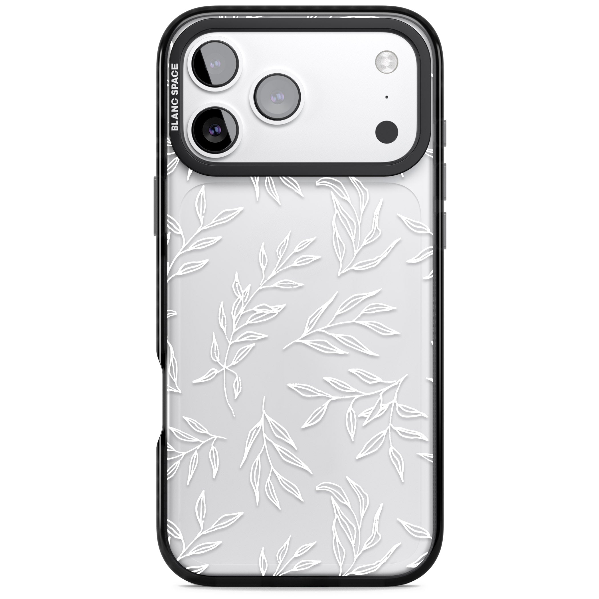 Leafy Botanical iPhone 17 Pro Impact Black Phone Case