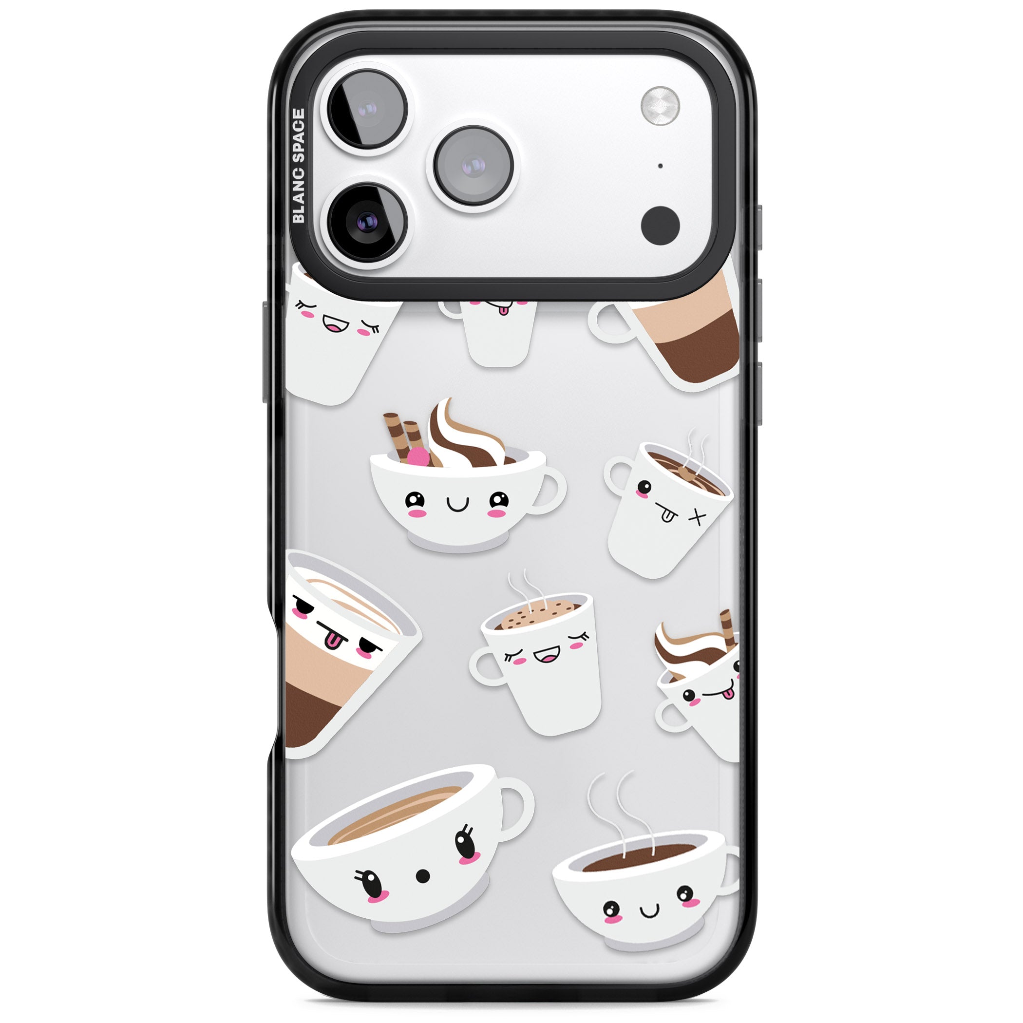 Coffee Faces iPhone 17 Pro Impact Black Phone Case