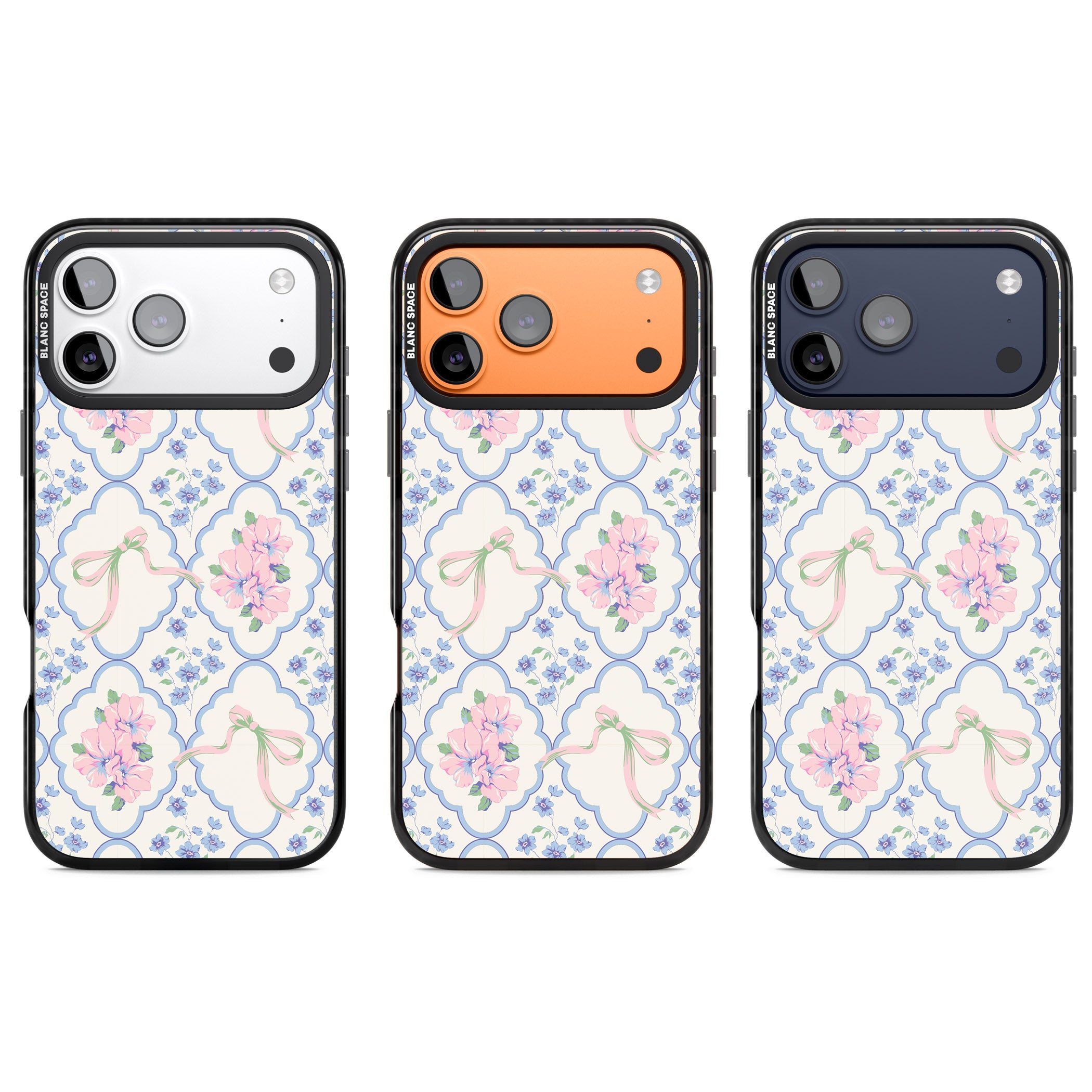 Coquette Flowers & Bows iPhone 17 Pro Impact Black Phone Case APT Impact Protection