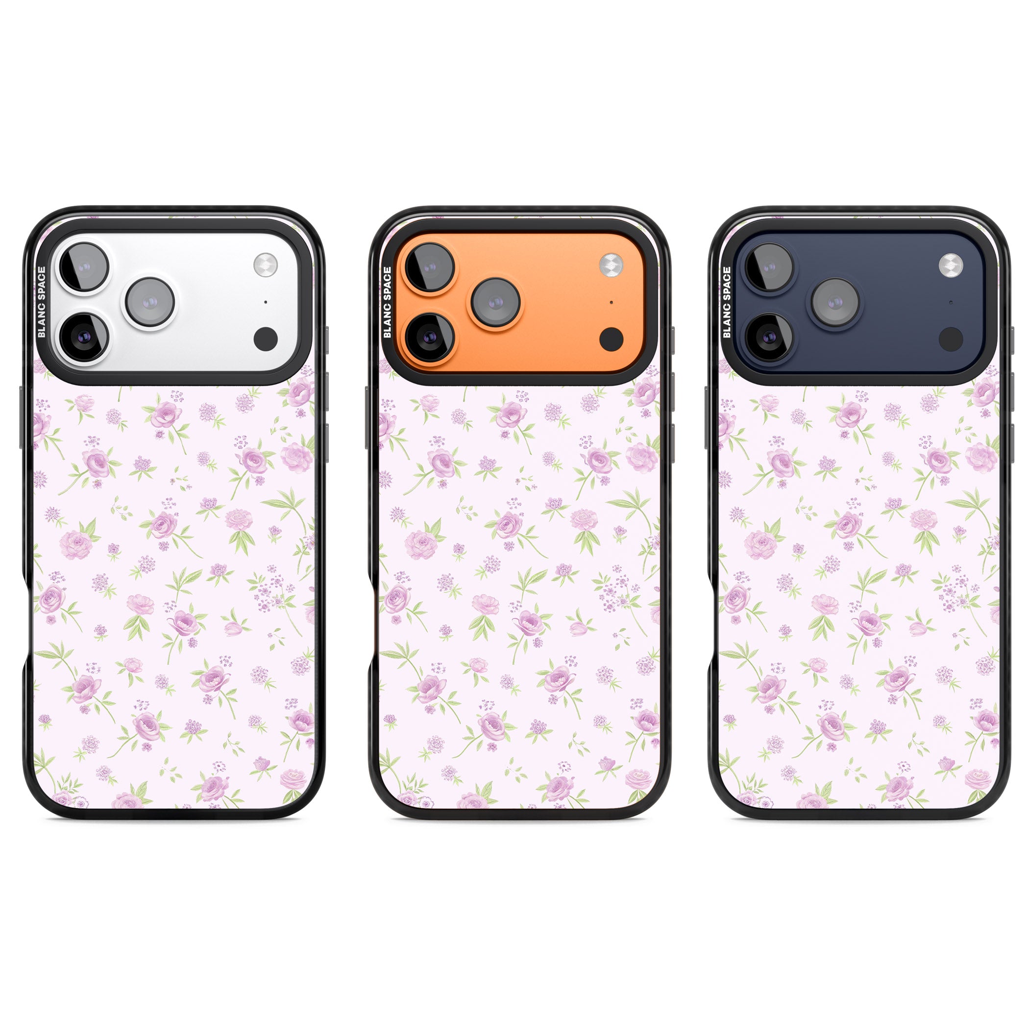 Pink Peonies iPhone 17 Pro Impact Black Phone Case APT Impact Protection