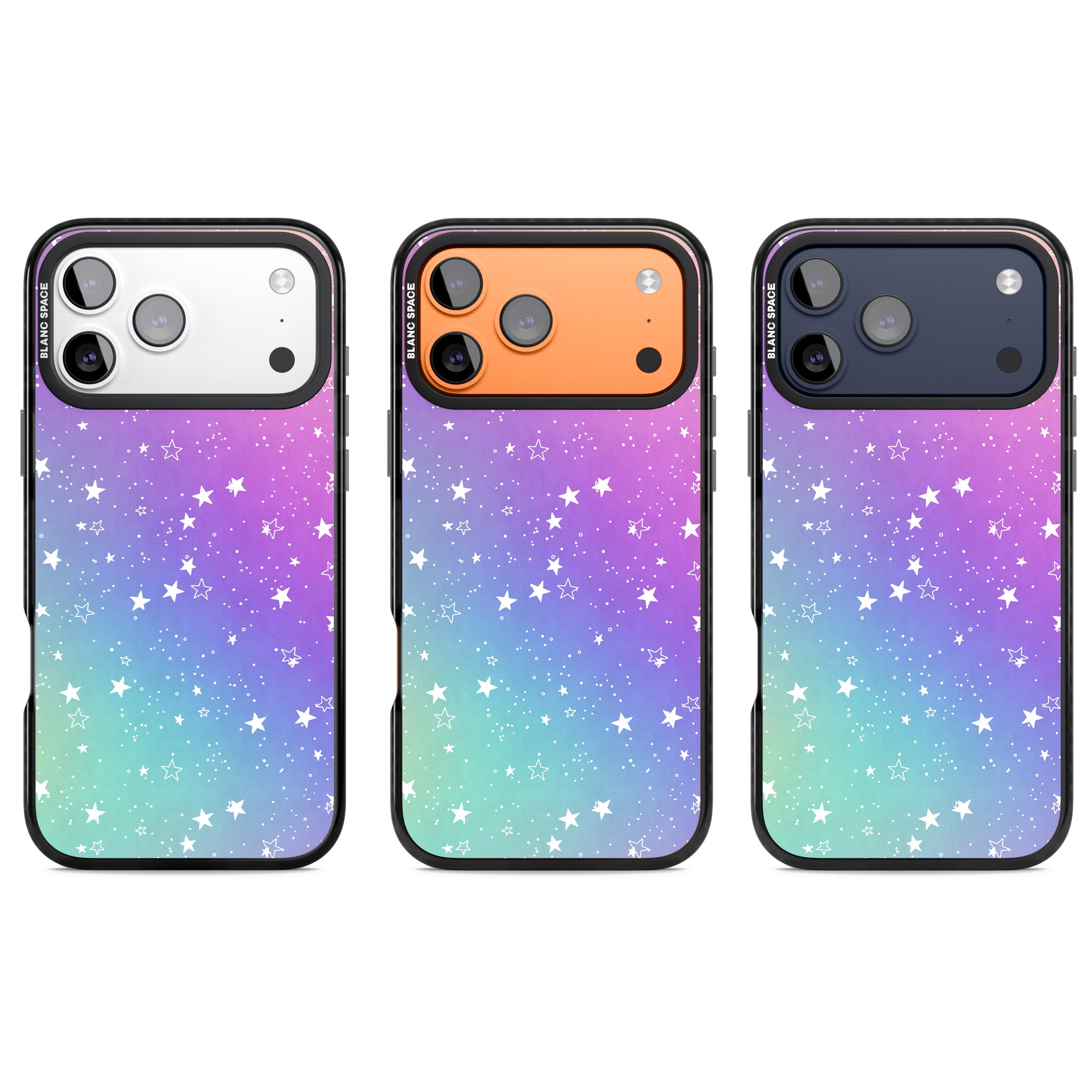 Pastel Starry Sky iPhone 17 Pro Impact Black Phone Case APT Impact Protection