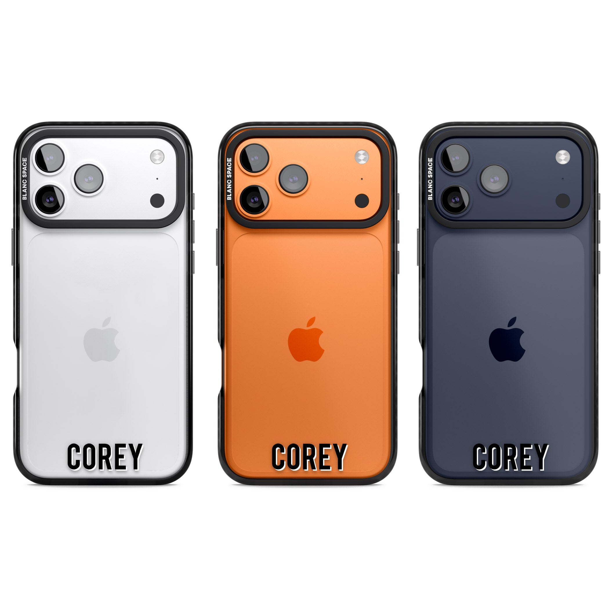 Personalised Bottom Name iPhone 17 Pro Impact Black Phone Case APT Impact Protection