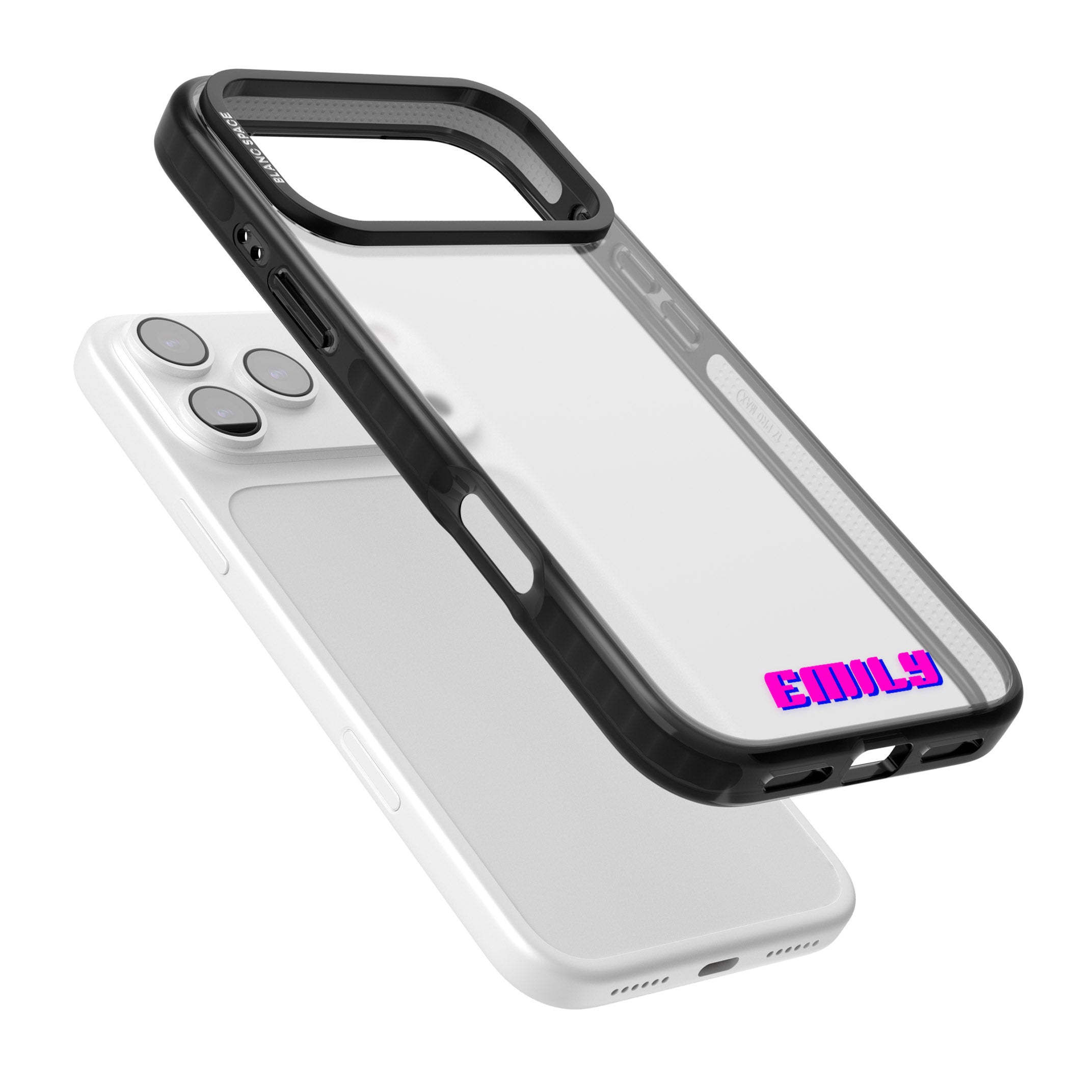 Personalised Cool Bottom Name iPhone 17 Pro Impact Black Phone Case Colours