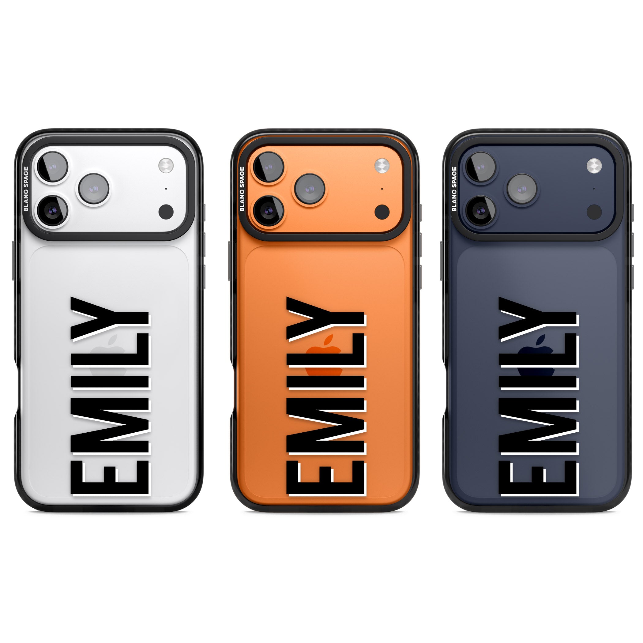 Personalised Vertical Name iPhone 17 Pro Impact Black Phone Case APT Impact Protection