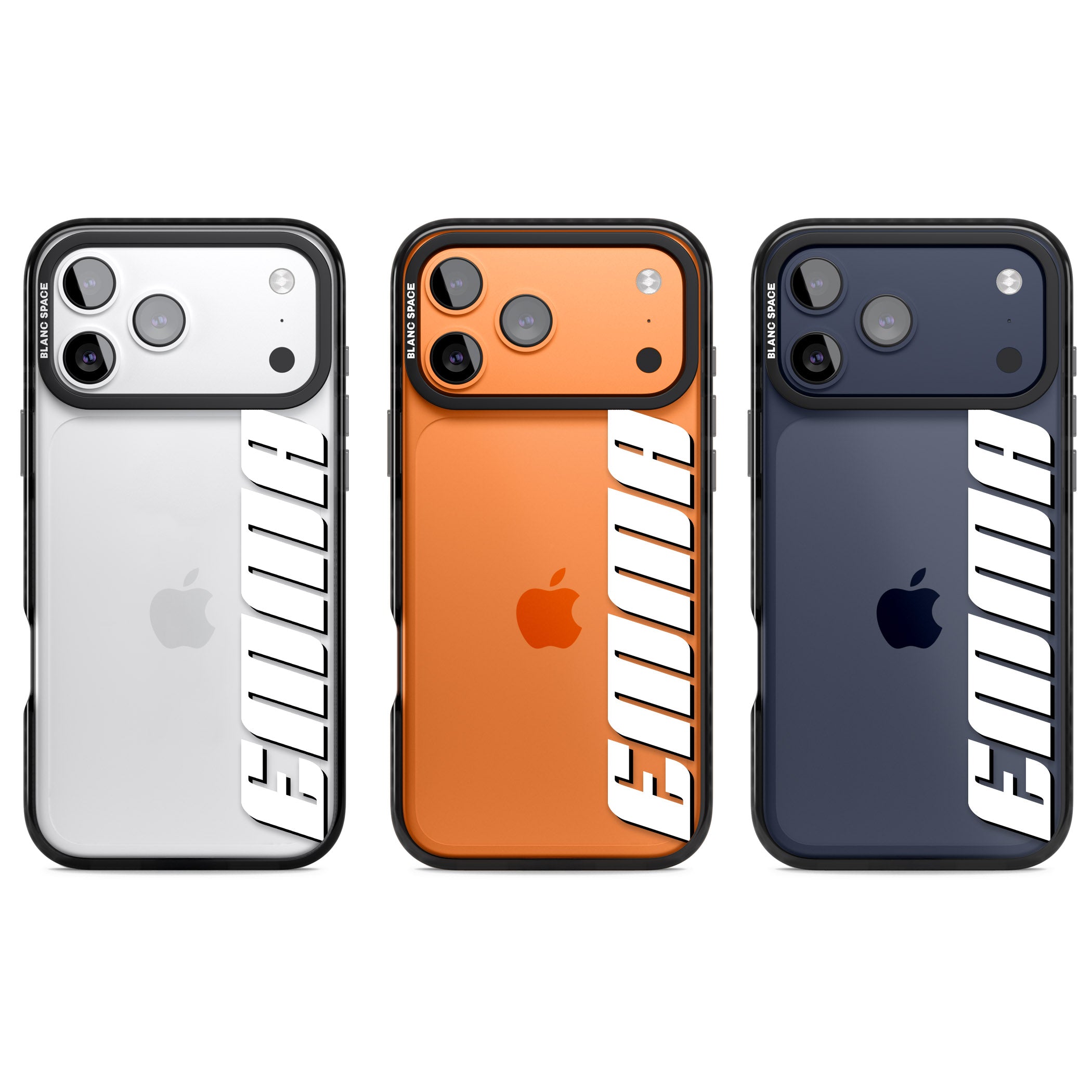 Personalised Vertical Bold Name iPhone 17 Pro Impact Black Phone Case APT Impact Protection