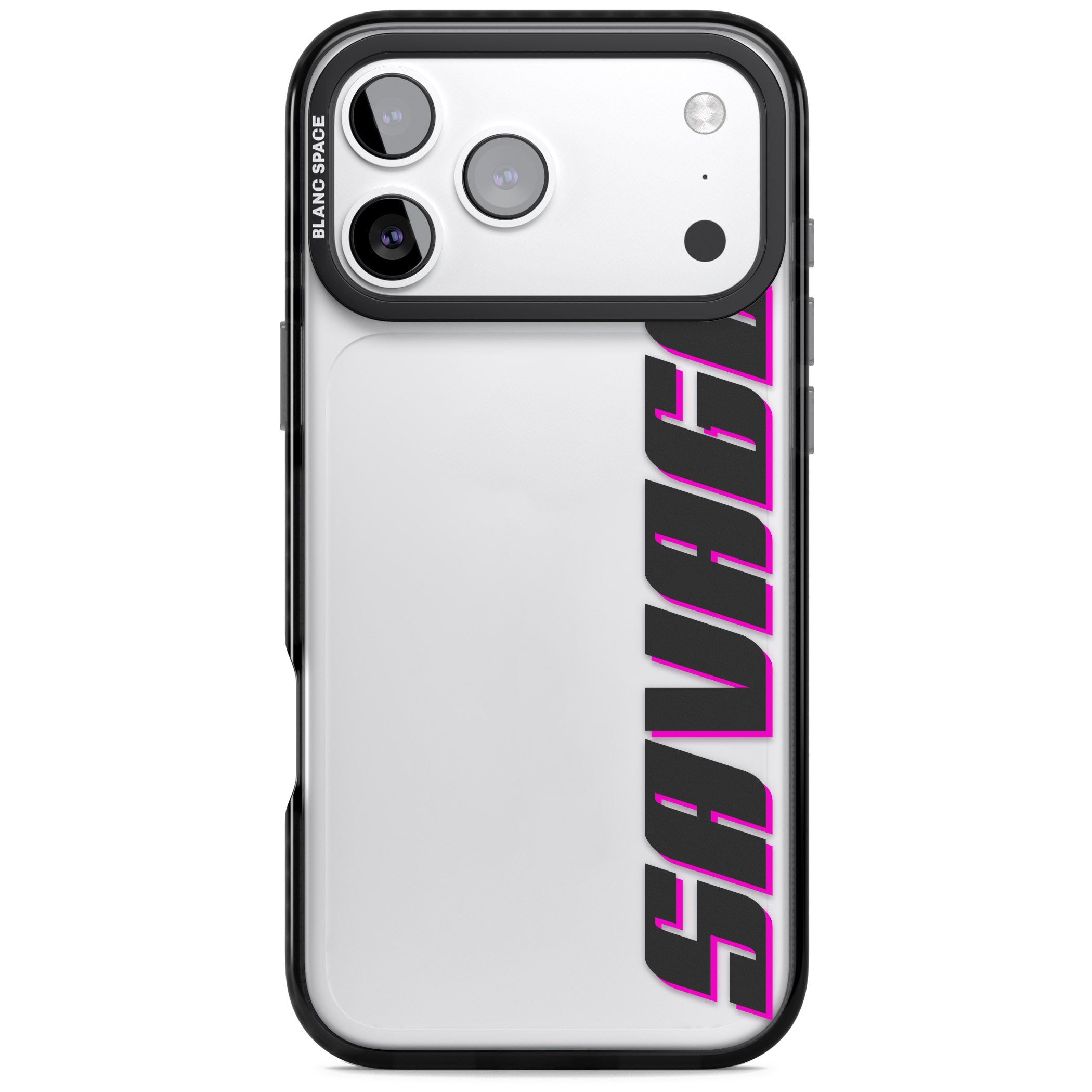Personalised Cool Vertical Name iPhone 17 Pro Max Impact Black Phone Case