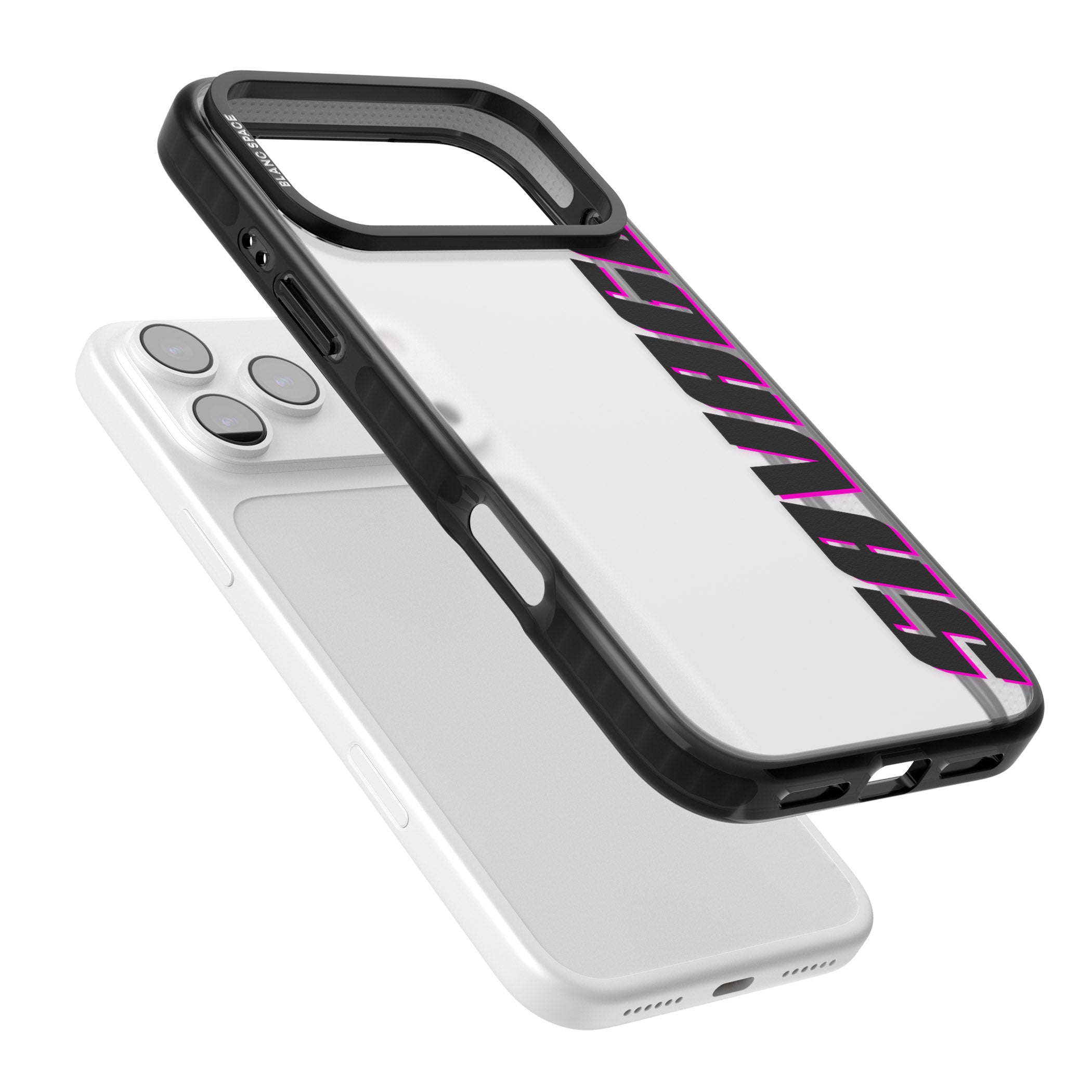 Personalised Cool Vertical Name iPhone 17 Pro Max Impact Black Phone Case Colours